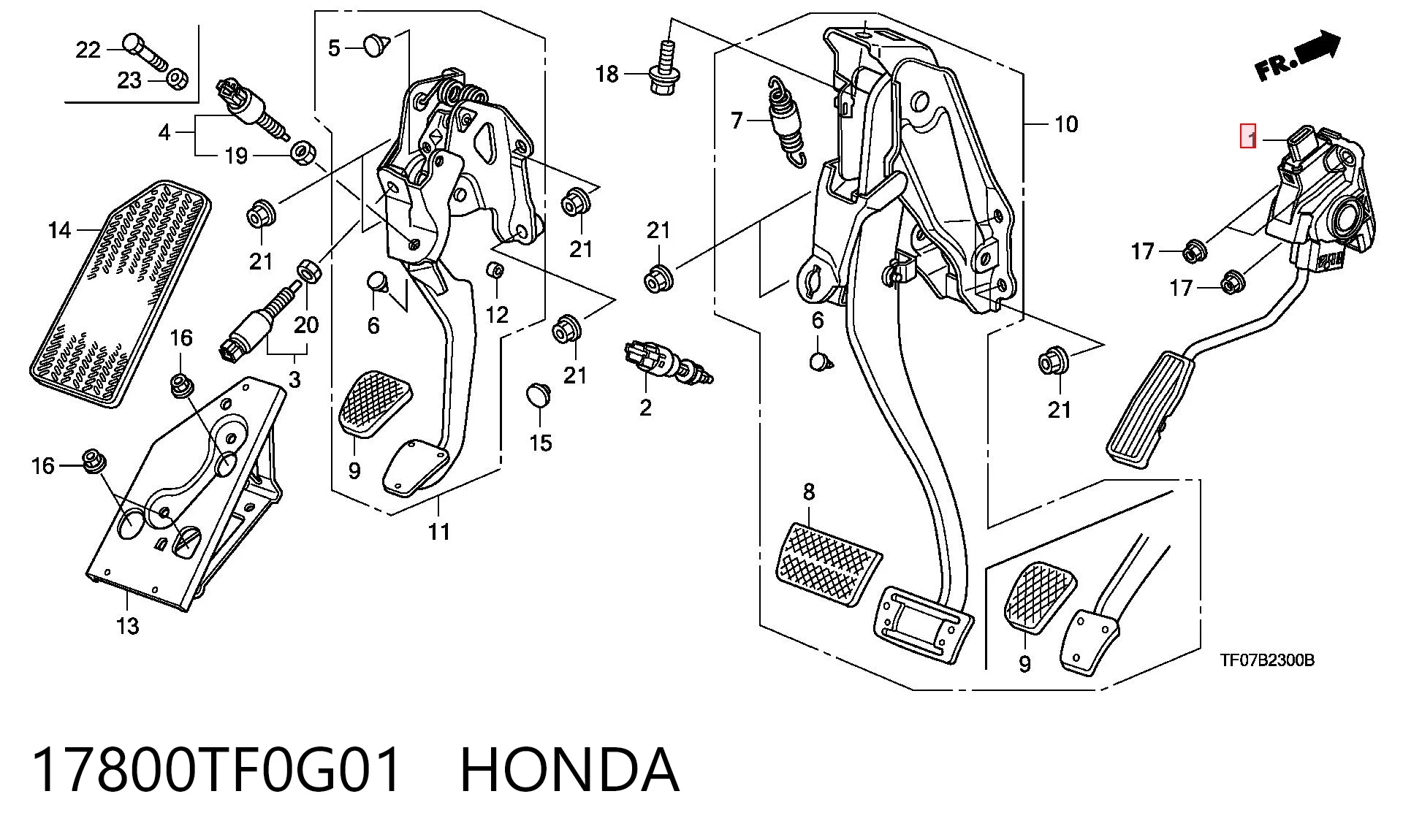 17800TF0G01 Honda Педаль газу (акселератора)