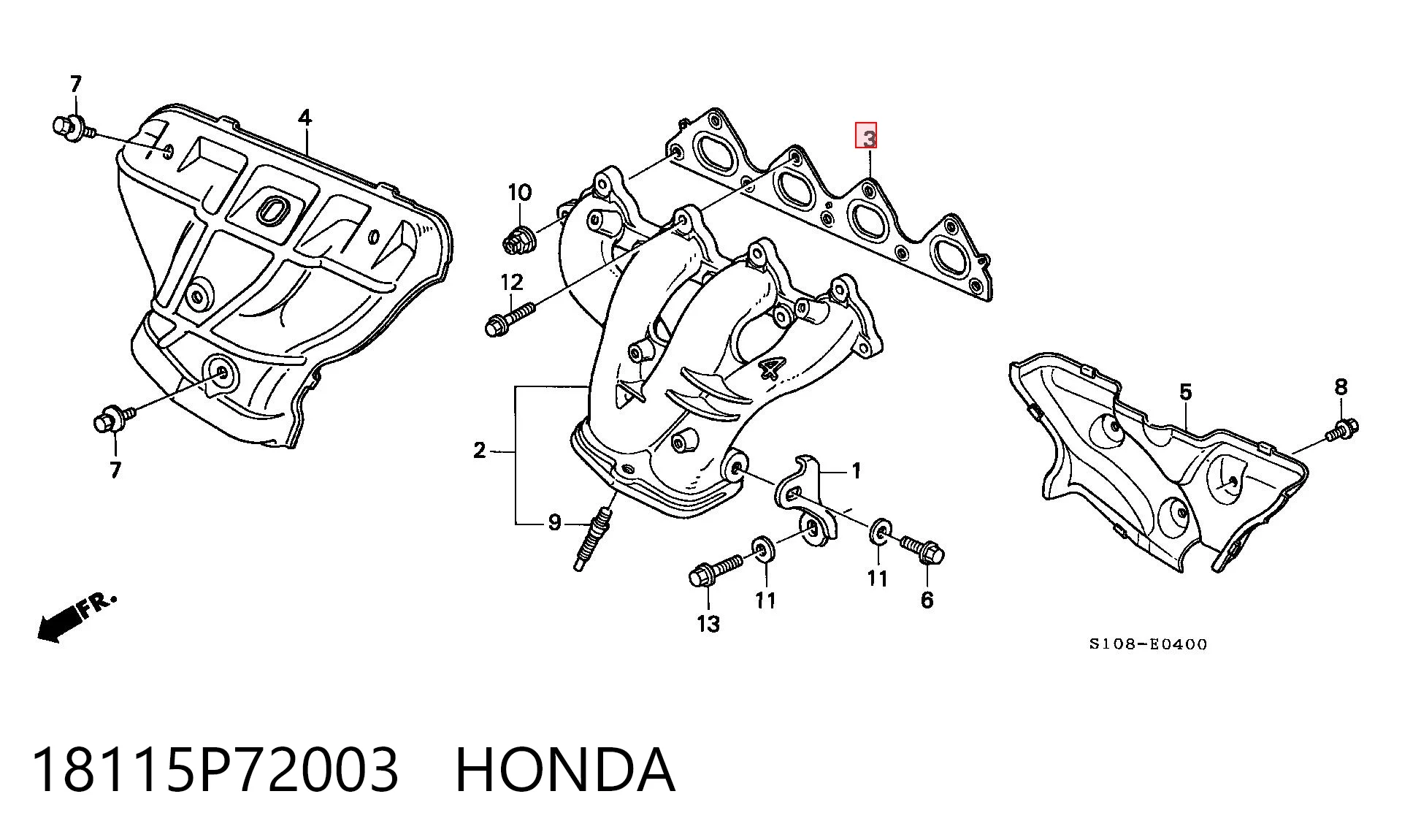 Прокладка випускного колектора NIPPON MOTORS 18115PR3003 ціна, від 8.30 USD