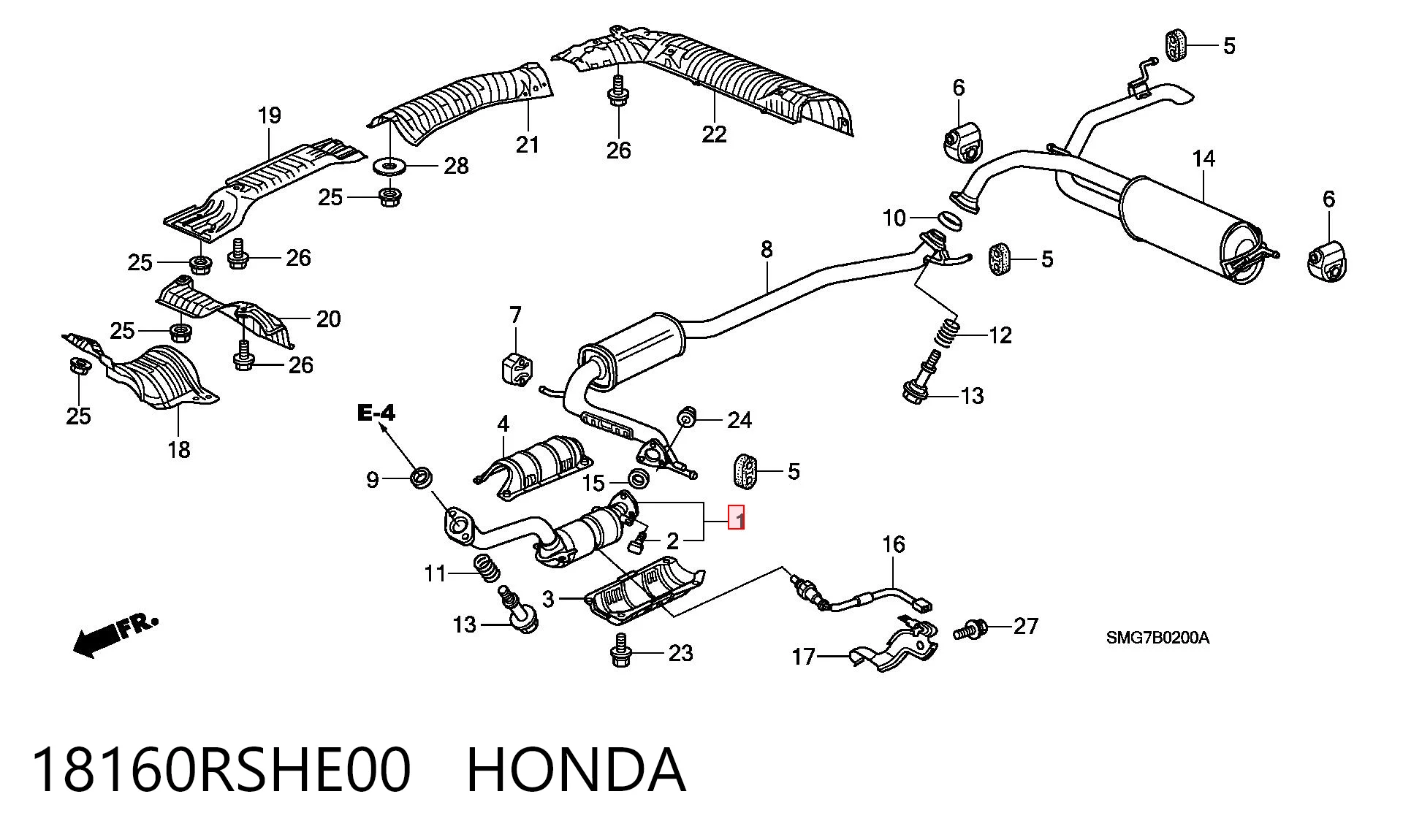 Конвертор-каталізатор (каталітичний нейтралізатор) Honda Civic VIII хетчбек (FK, FN) (2005 - 2012) ціна, від 256.75 USD
