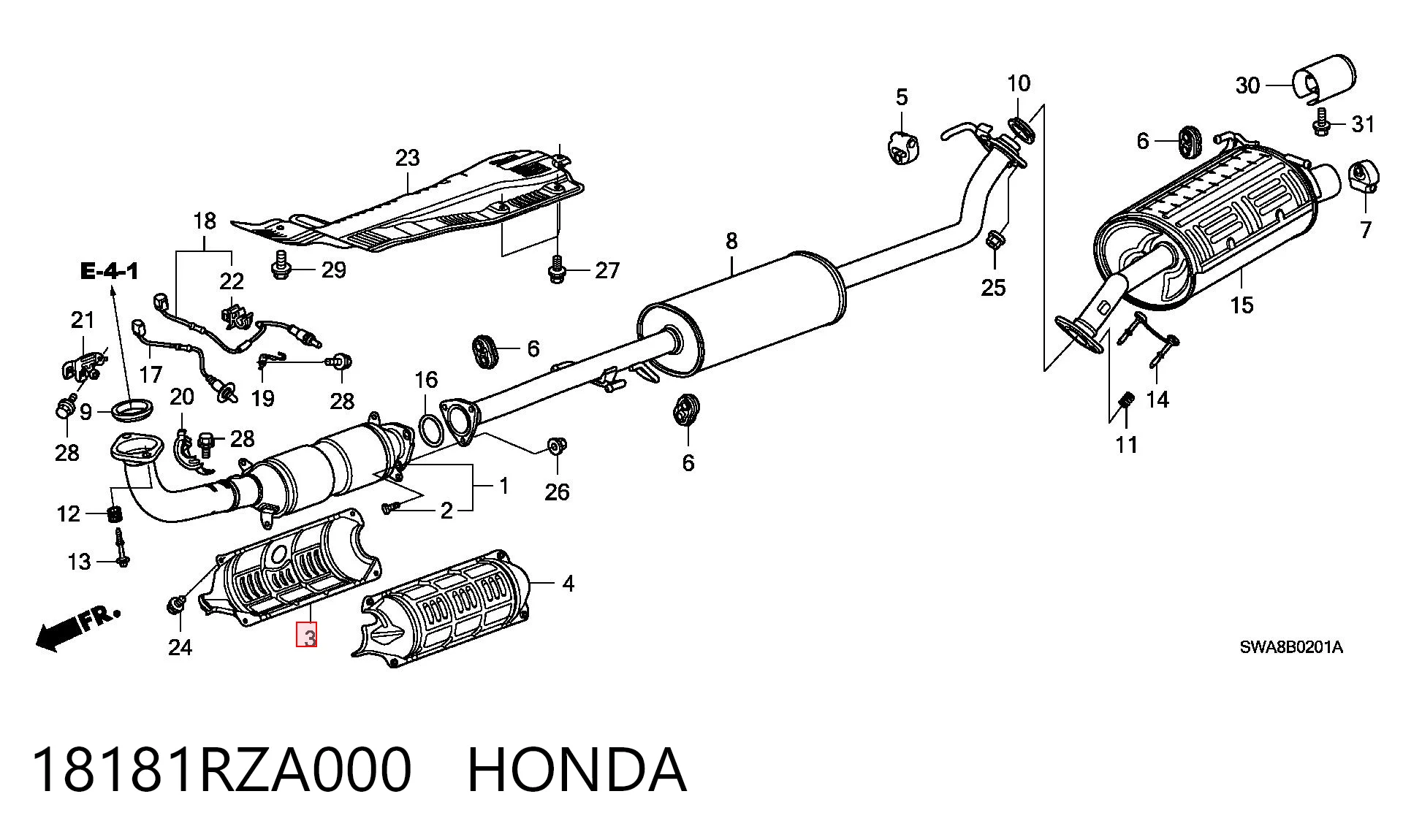 18181RZA000 Honda Кришка випускного колектора