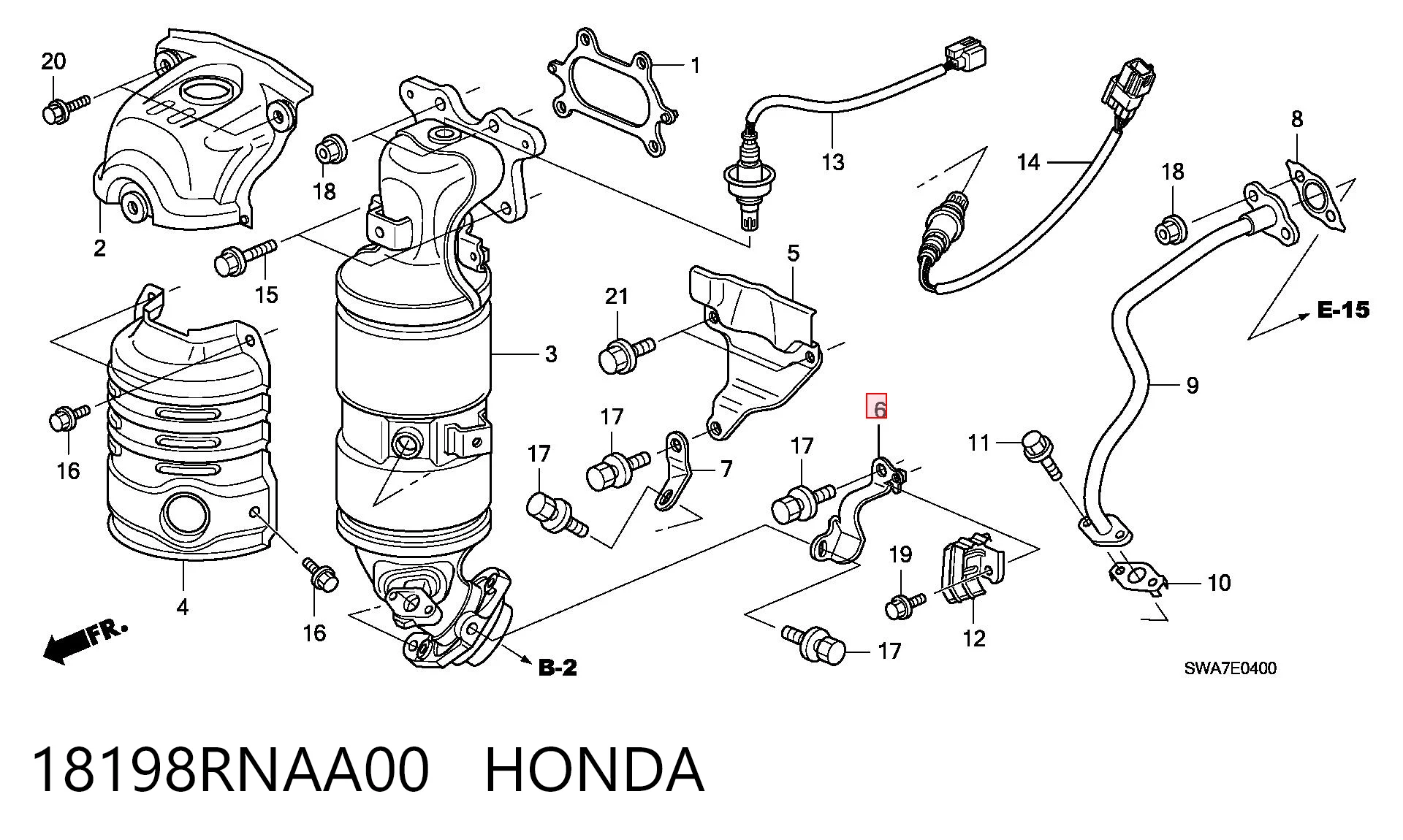 18198RNAA00 Honda 