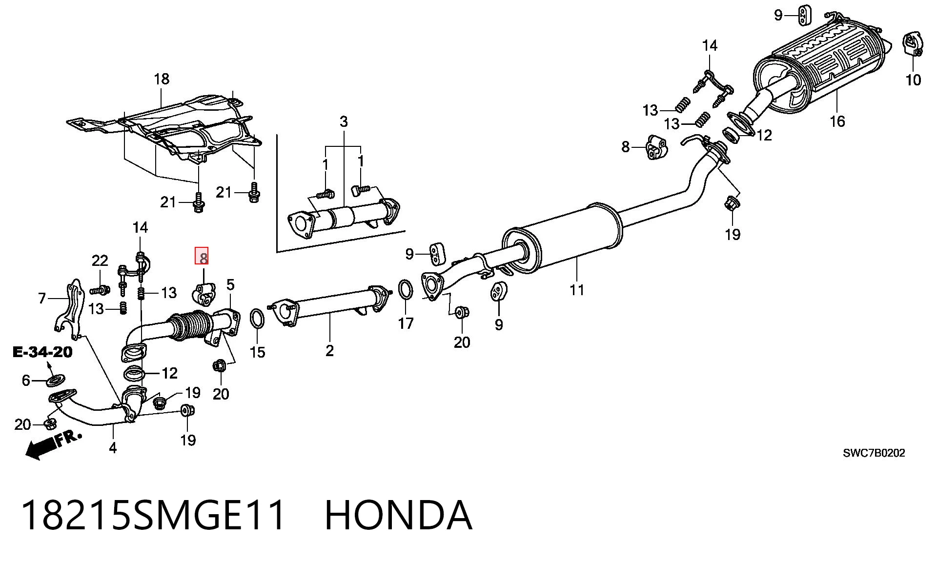 Подушка кріплення глушника Honda Civic VIII