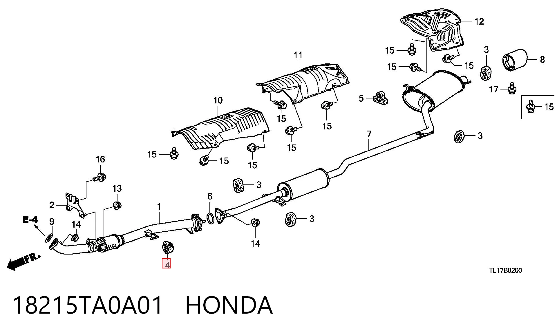Подушка кріплення глушника Honda Accord VII седан (CL, CM) (2003 - 2008) ціна, від 5.93 USD