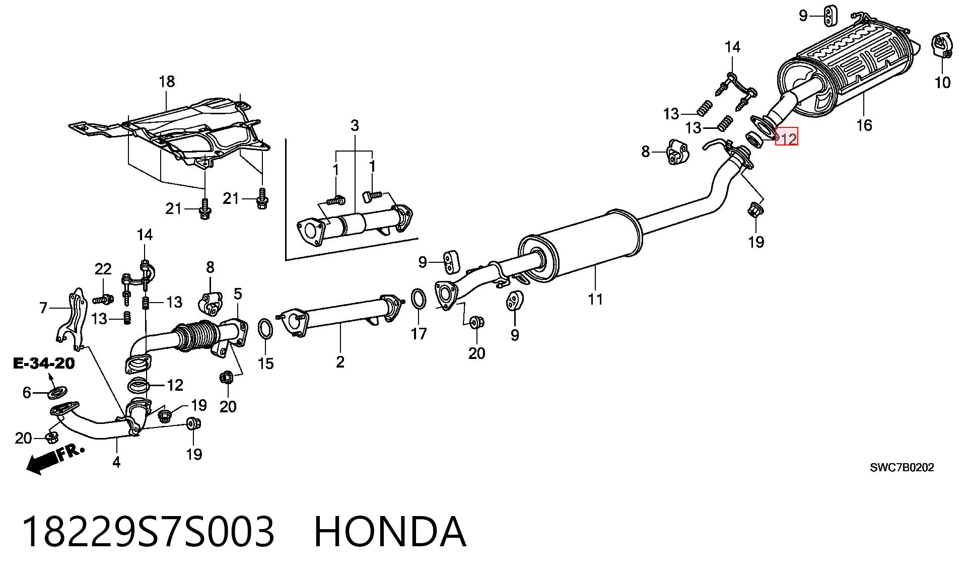 18229S7S003 Honda 