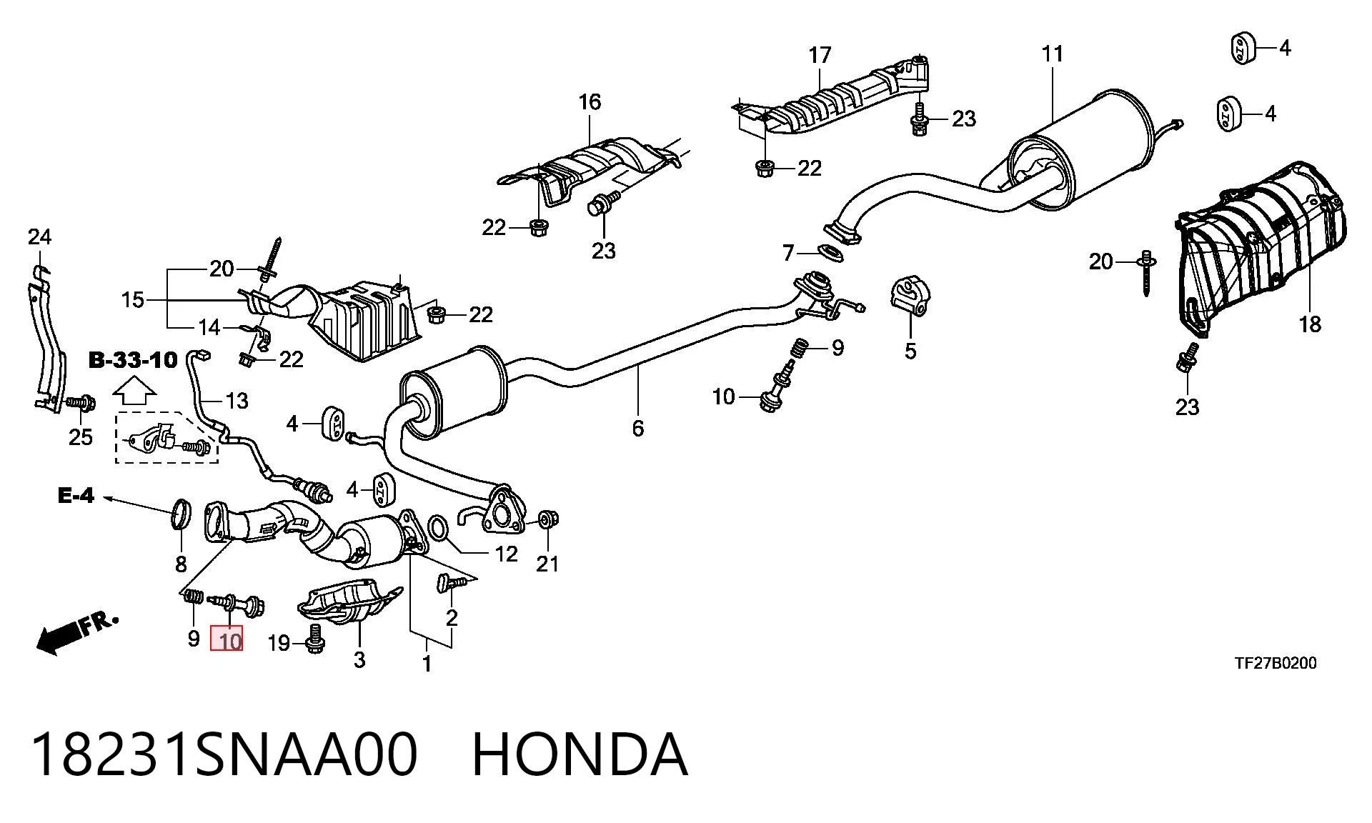 18231SNAA00 Honda Монтажні елементи випускної системи