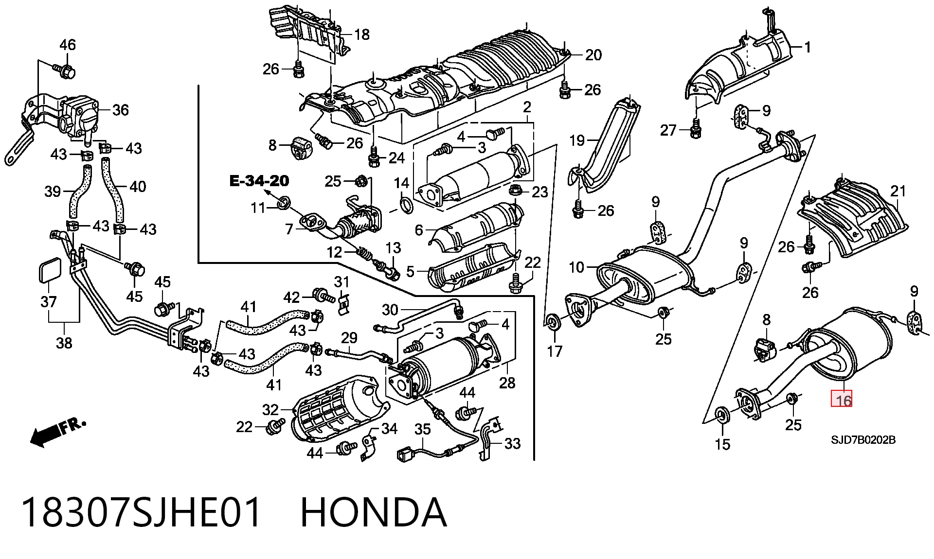 Глушник, задня частина на Honda FR-V  BE