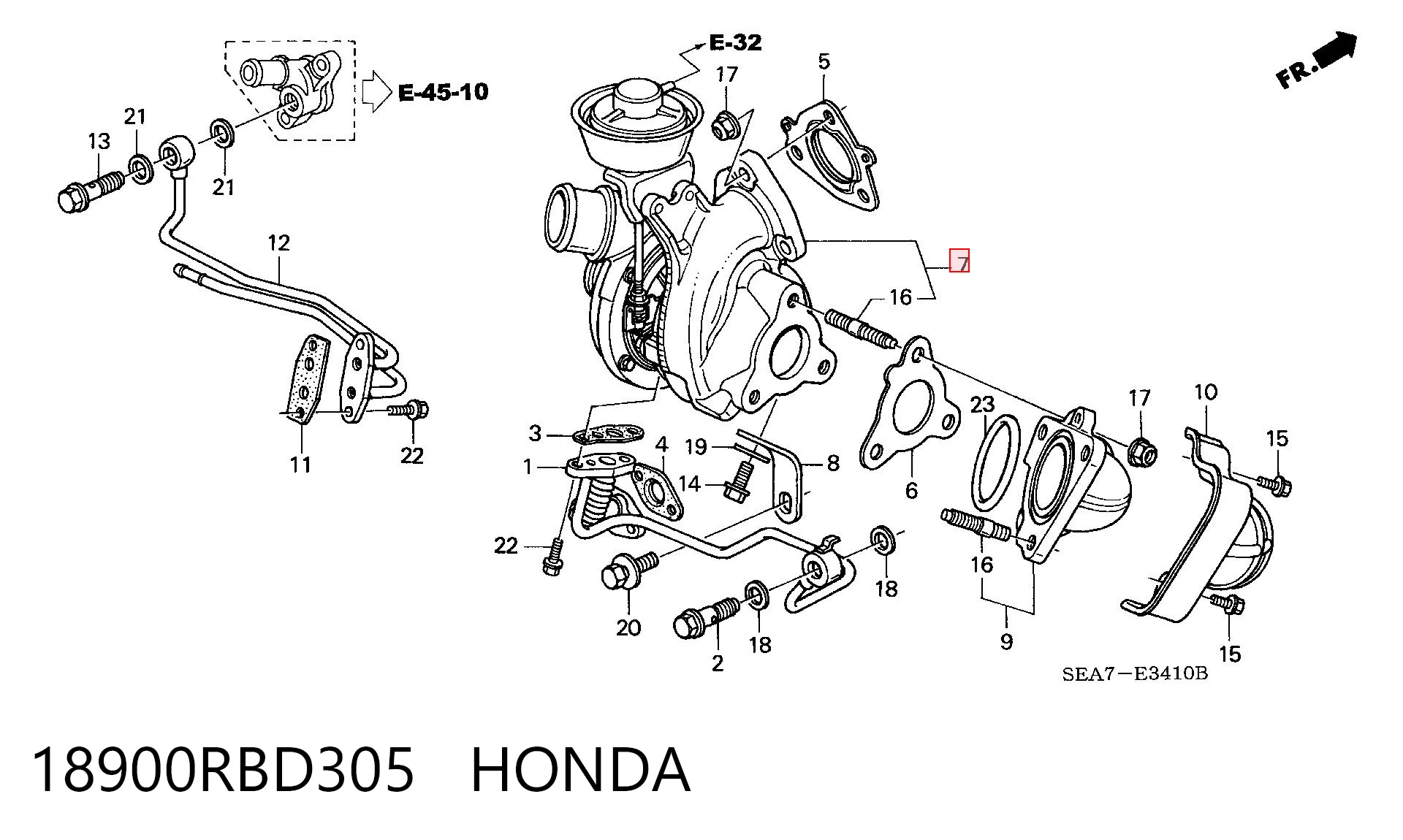 Турбіна Honda Accord VII седан (CL, CM) (2003 - 2008) ціна, від 191.34 USD