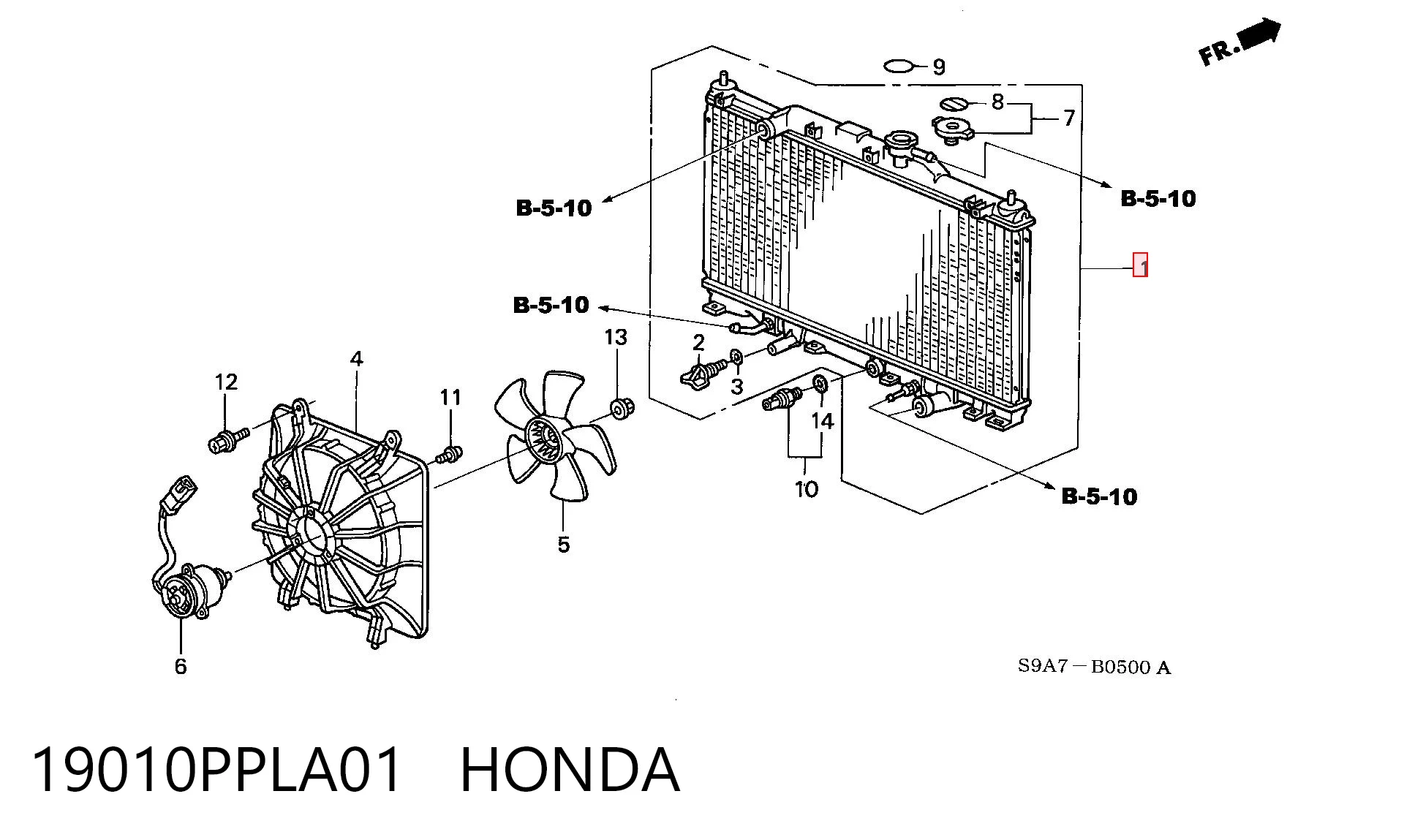 19010PPLA01 Honda Радіатор охолодження двигуна