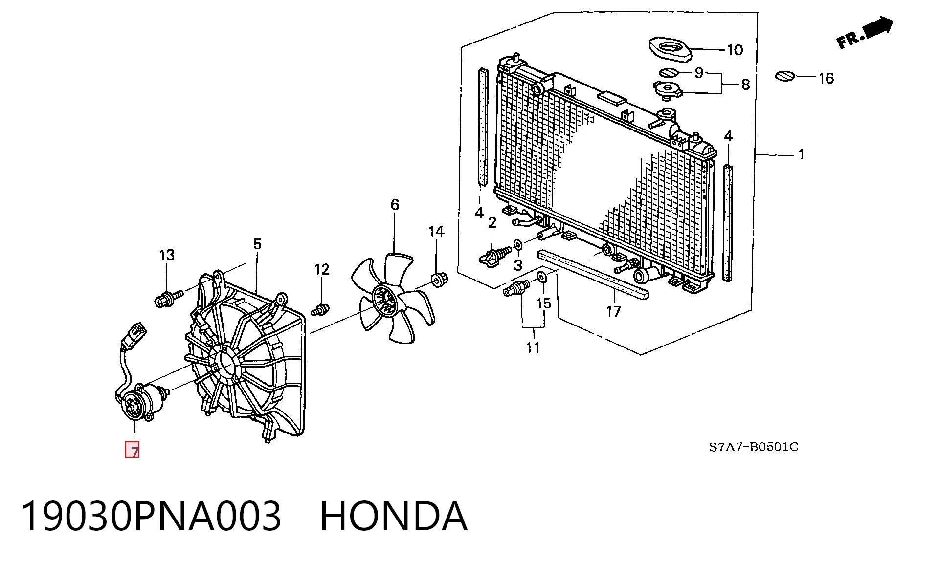 19030PNA003 Honda Мотор вентилятора кондиціонера