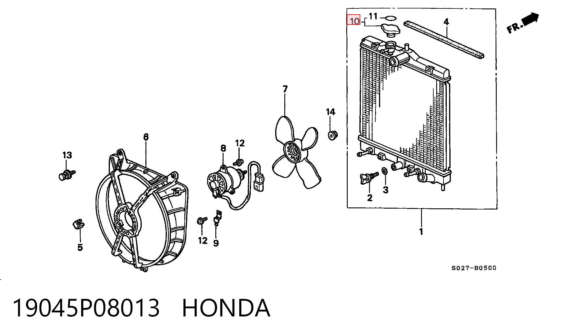 19045P08013 Honda Кришка / пробка радіатора