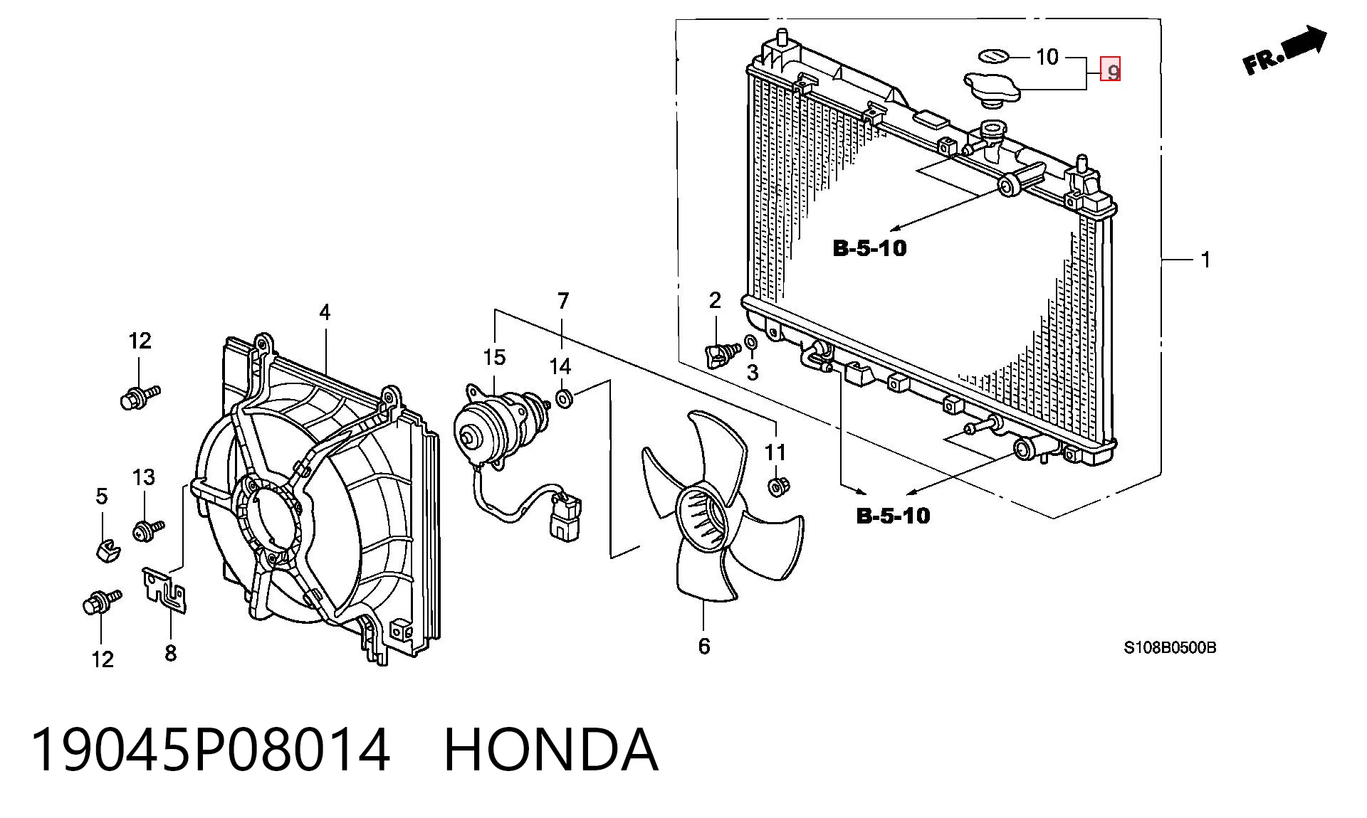19045P08014 Honda Кришка / пробка радіатора