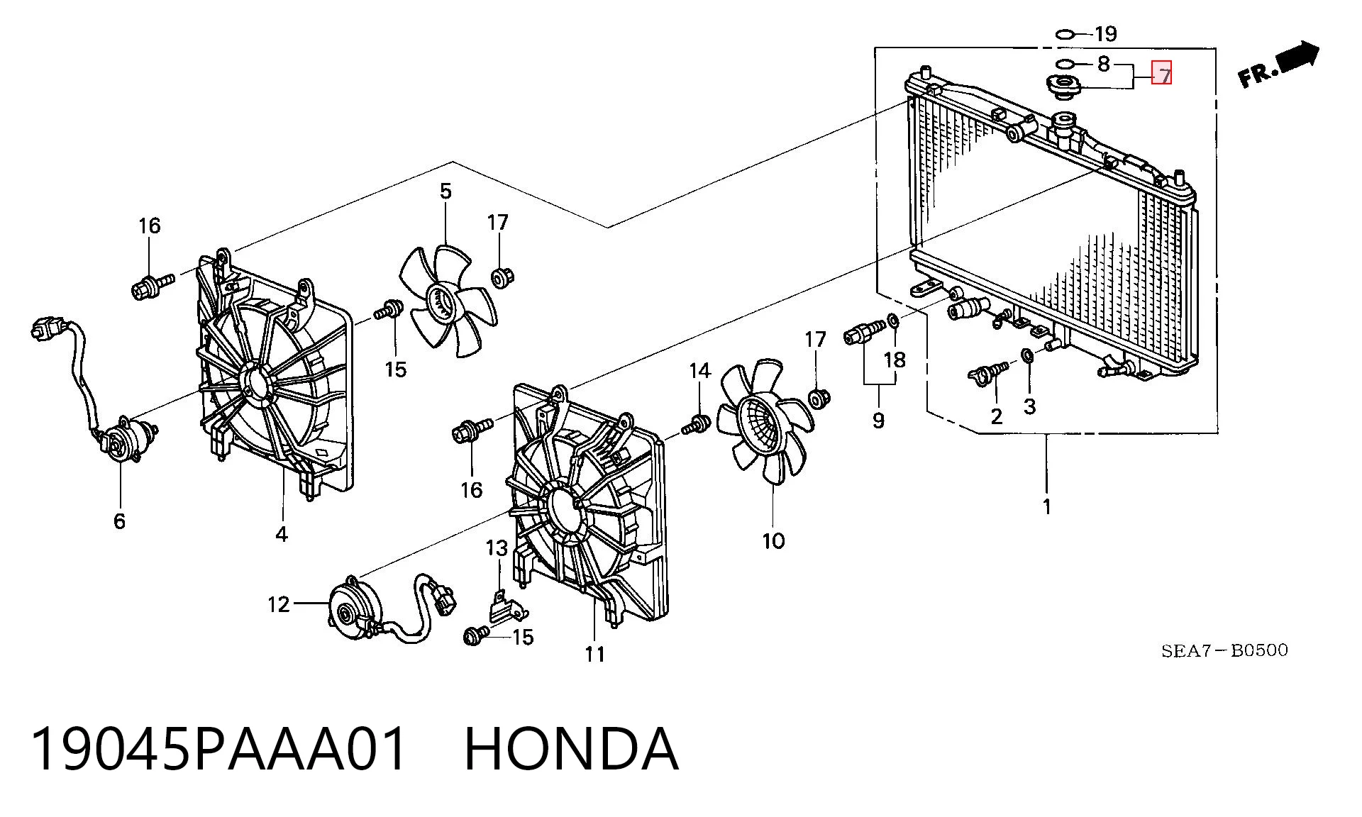 19045PAAA01 Honda Кришка / пробка радіатора