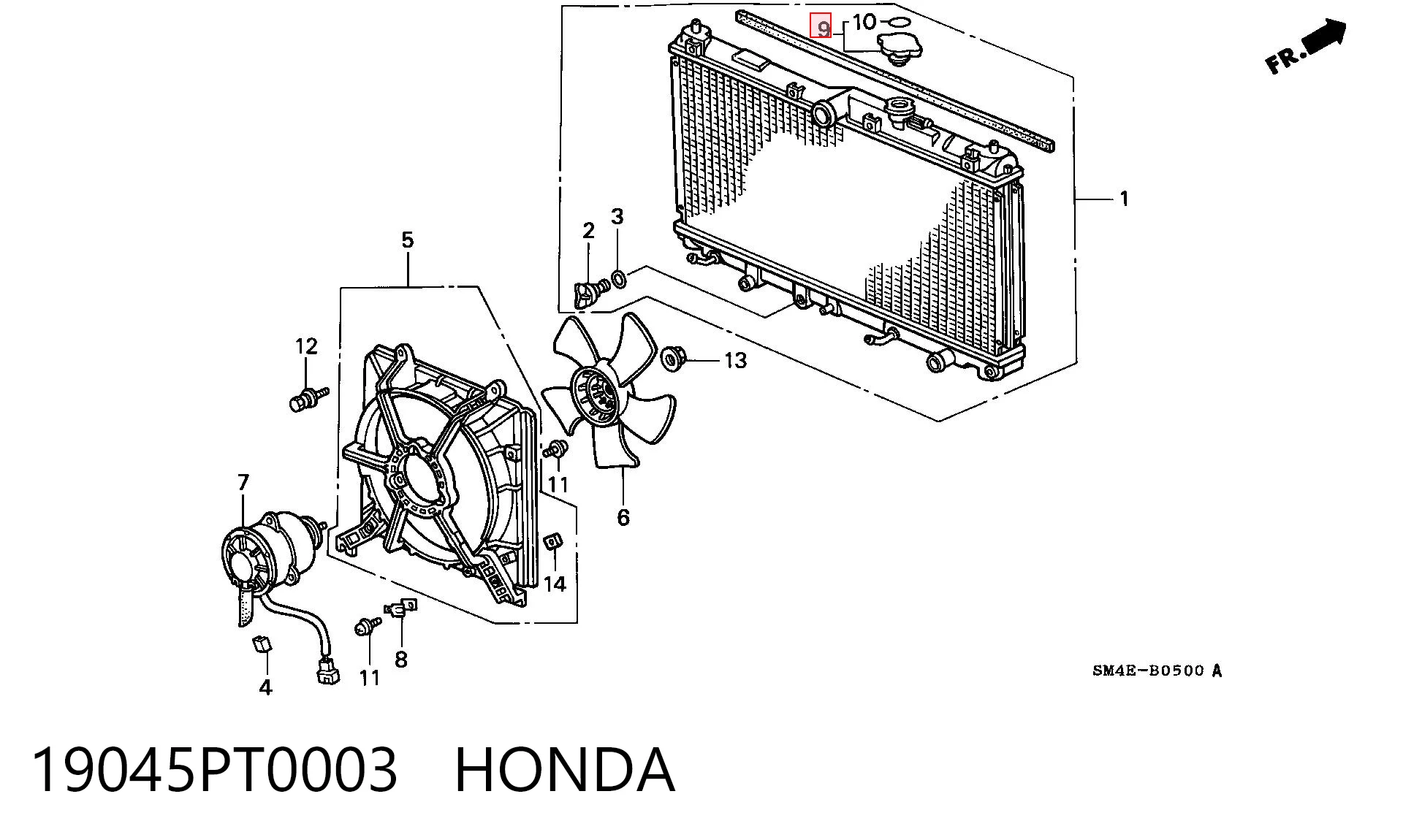 19045PT0003 Honda Кришка / пробка радіатора