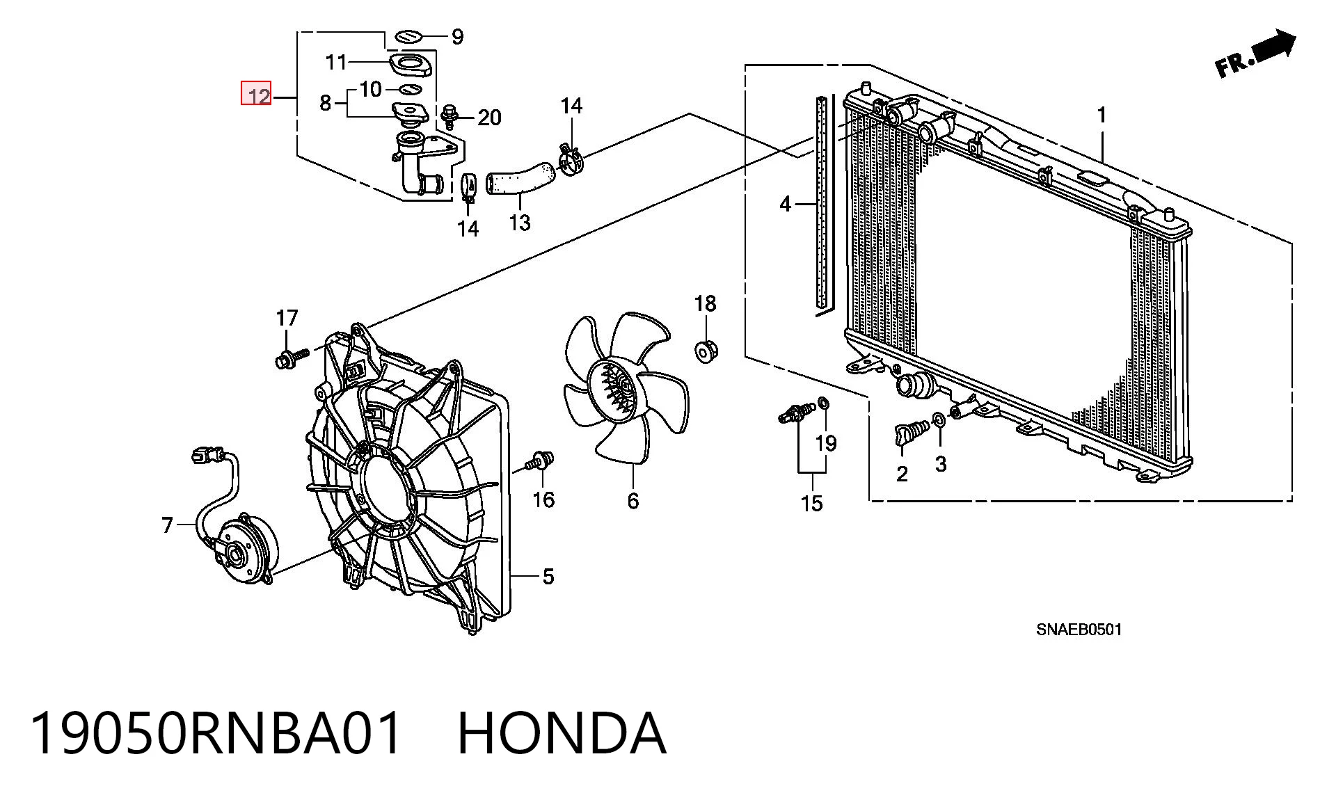 19050RNBA01 Honda 