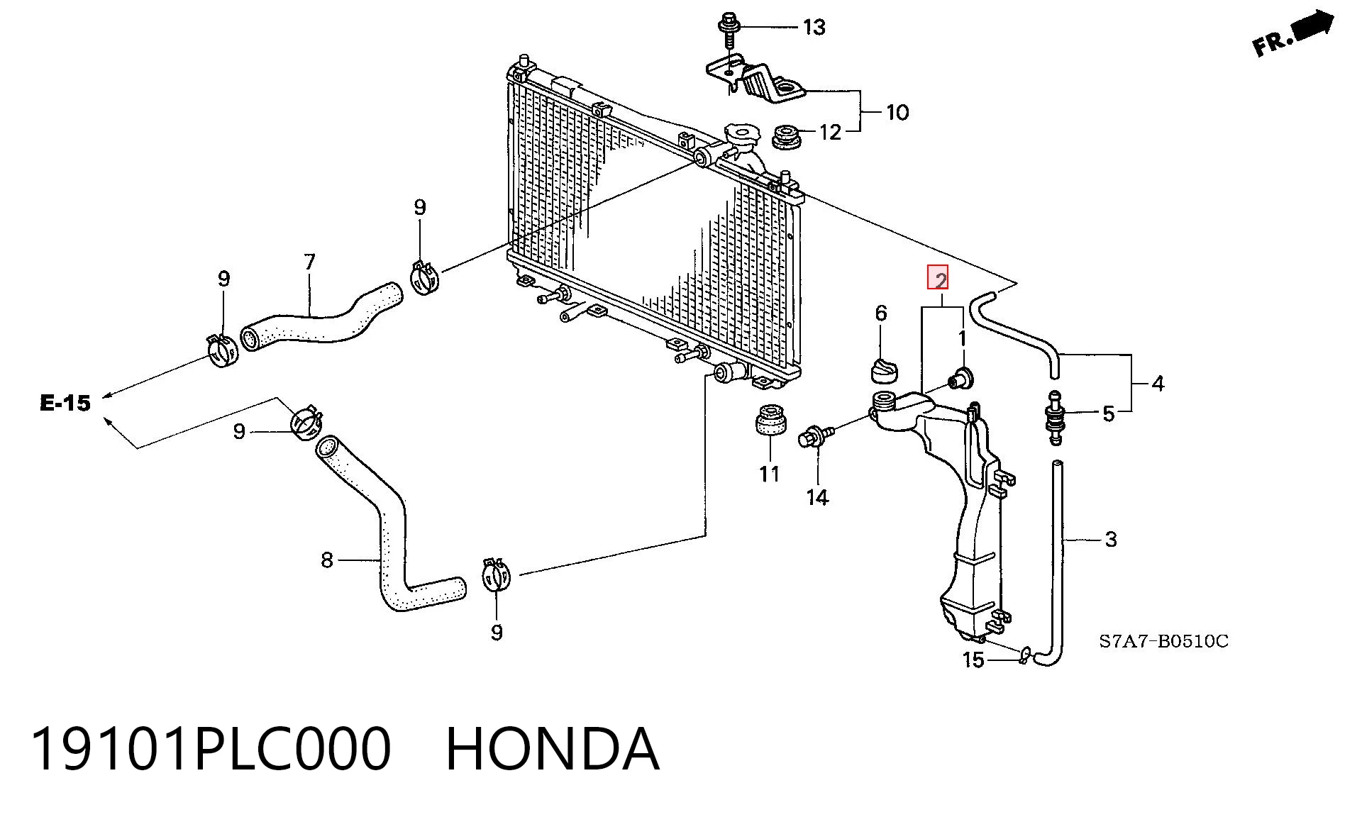 Бачок системи охолодження двигуна розширювальний Honda Civic VII хетчбек (EU, EP, EV) (2000 - 2006) ціна, від 18.90 USD