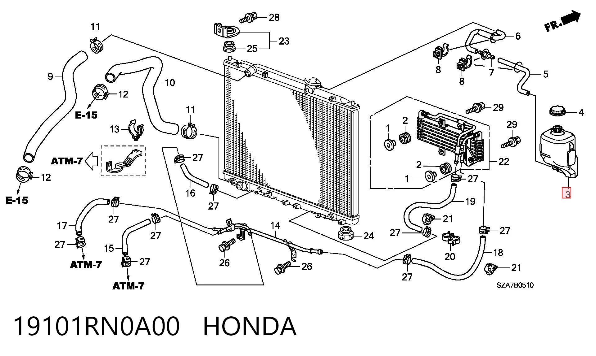 19101RN0A00 Honda Розширювальний бачок охолодження