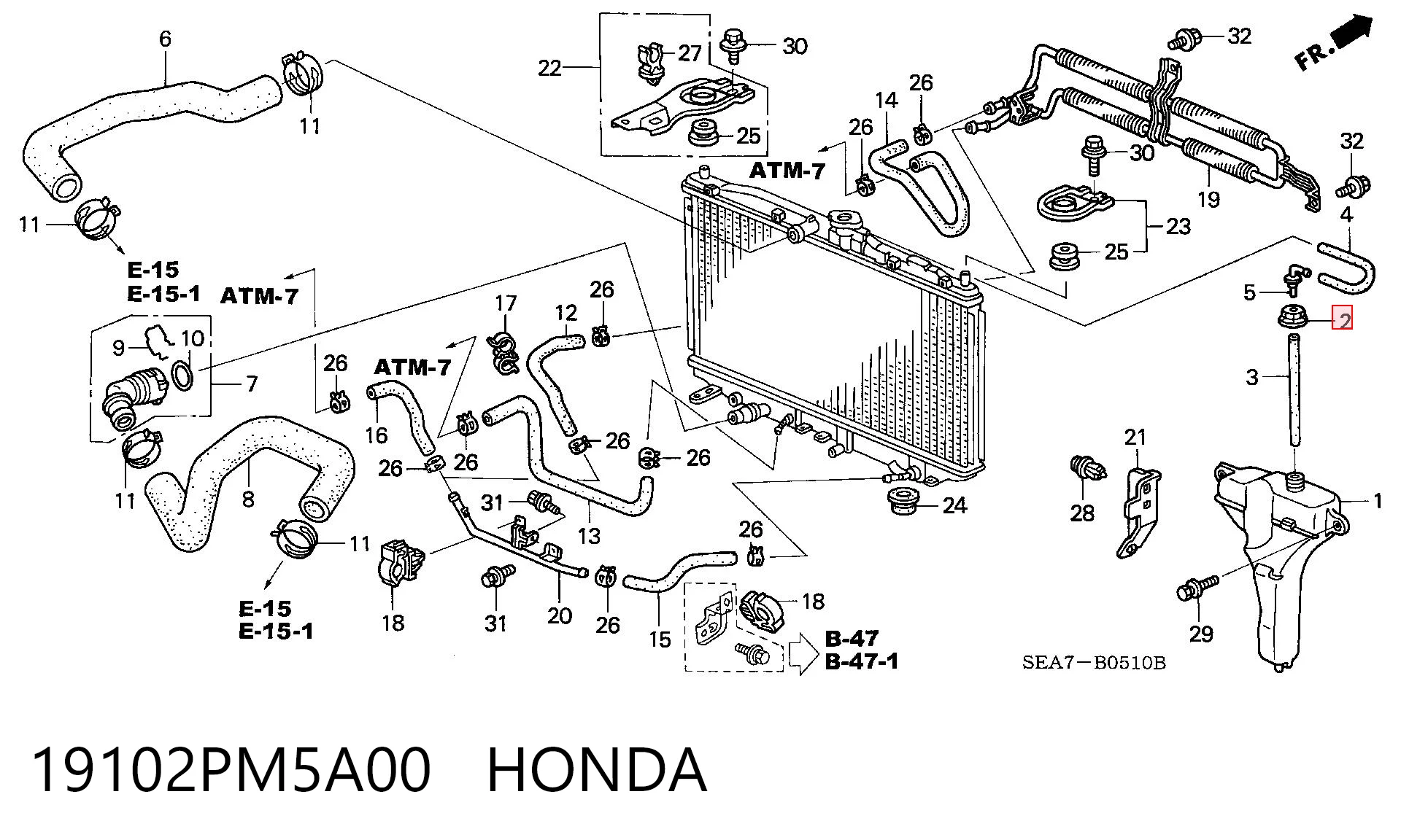 19102PM5A00 Honda Пробка розширювального бачка