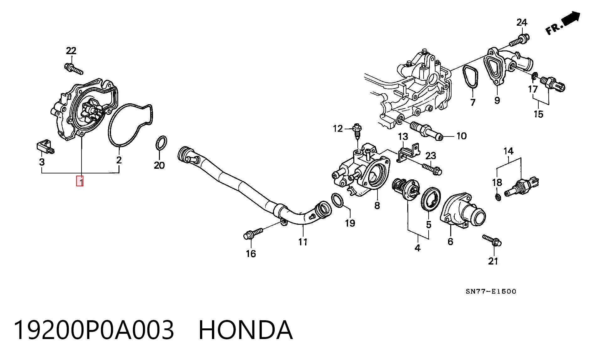19200P0A003 Honda Насос охолодження