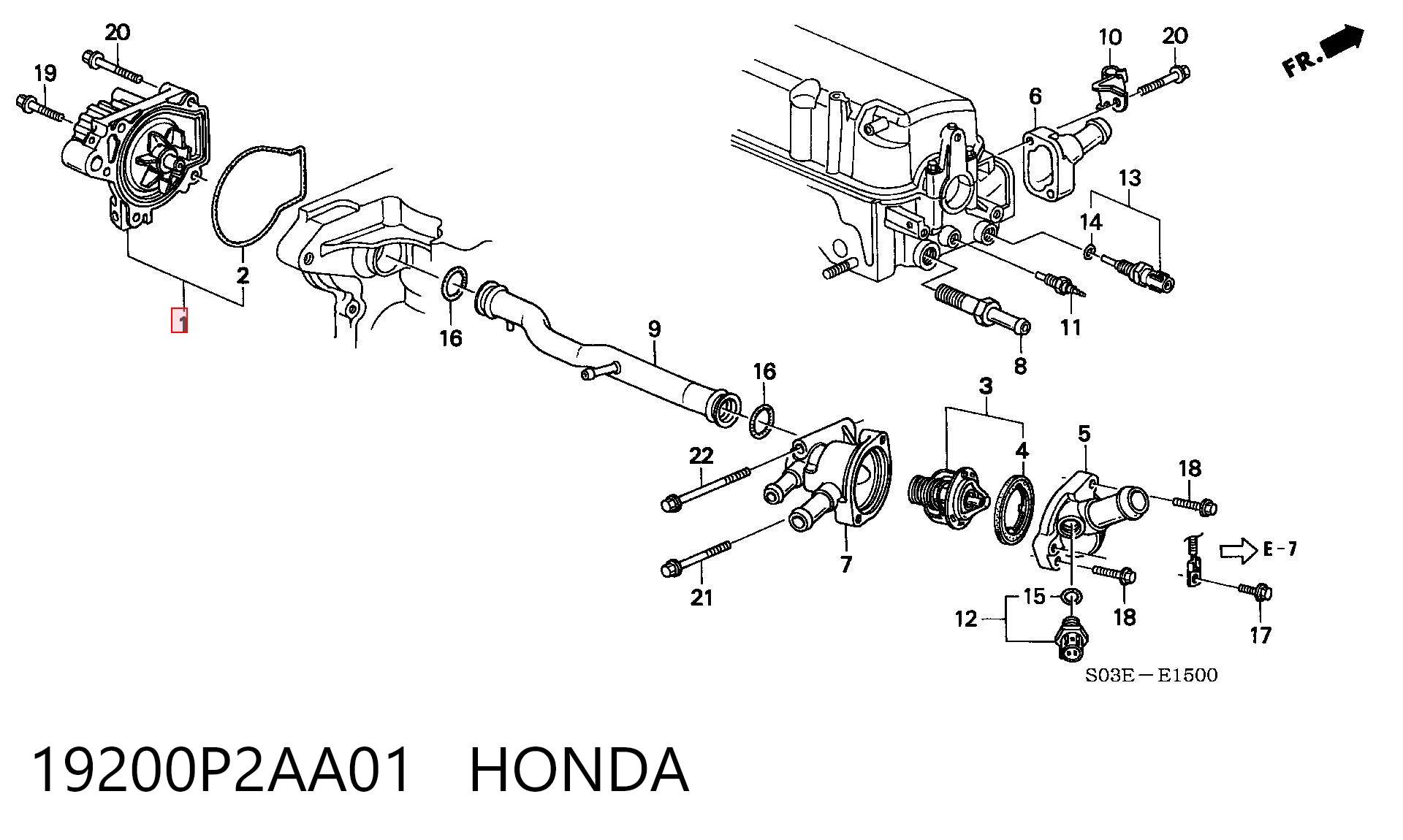 19200P2AA01 Honda Насос охолодження