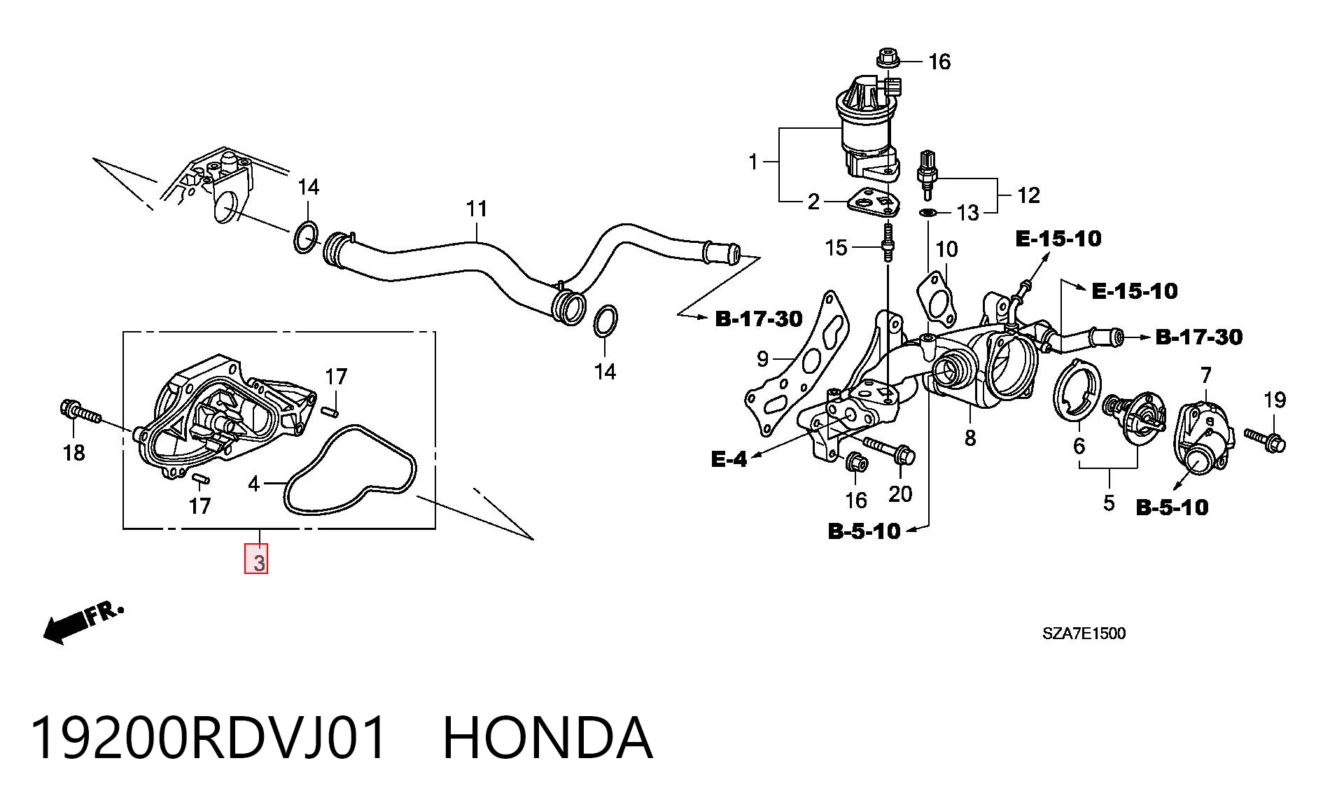 19200RDVJ01 Honda Насос охолодження