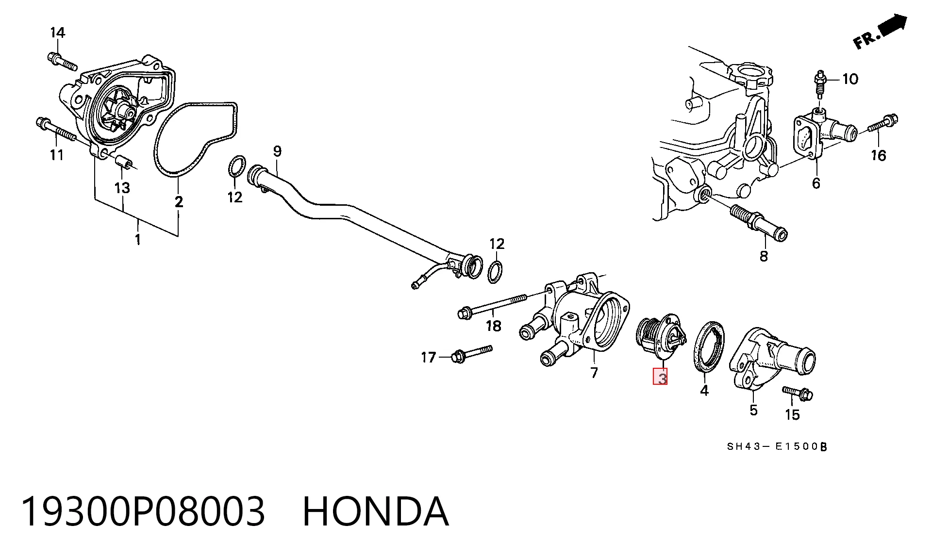 19300P08003 Honda Авто термостат