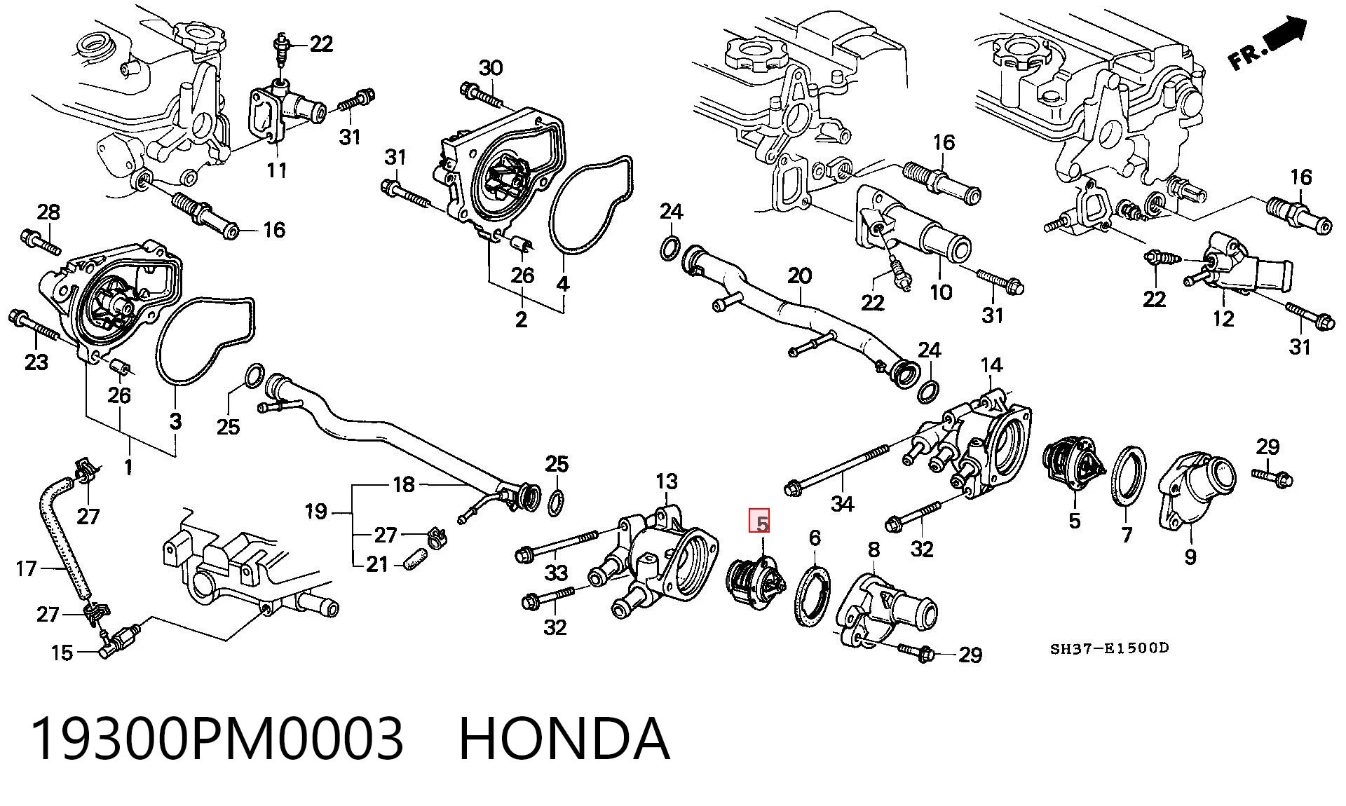 19300PM0003 Honda Авто термостат