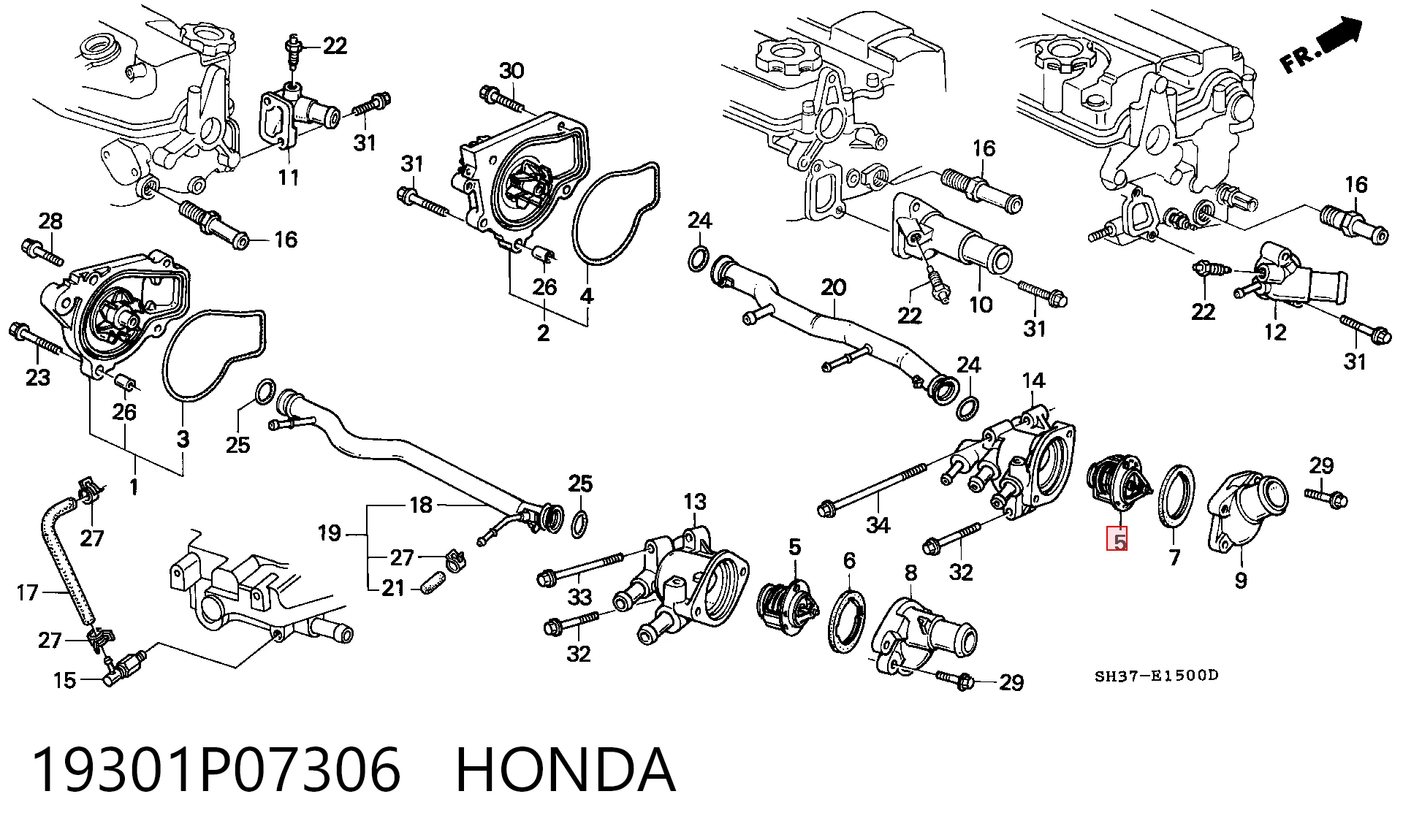 19301P07306 Honda Авто термостат