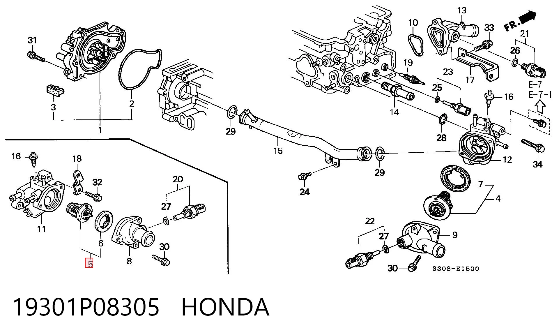 19301P08305 Honda Авто термостат