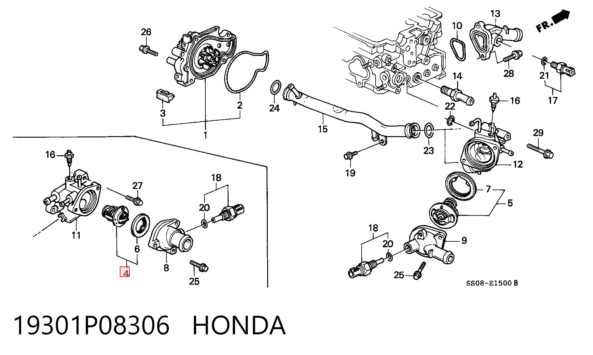 19301P08306 Honda Авто термостат