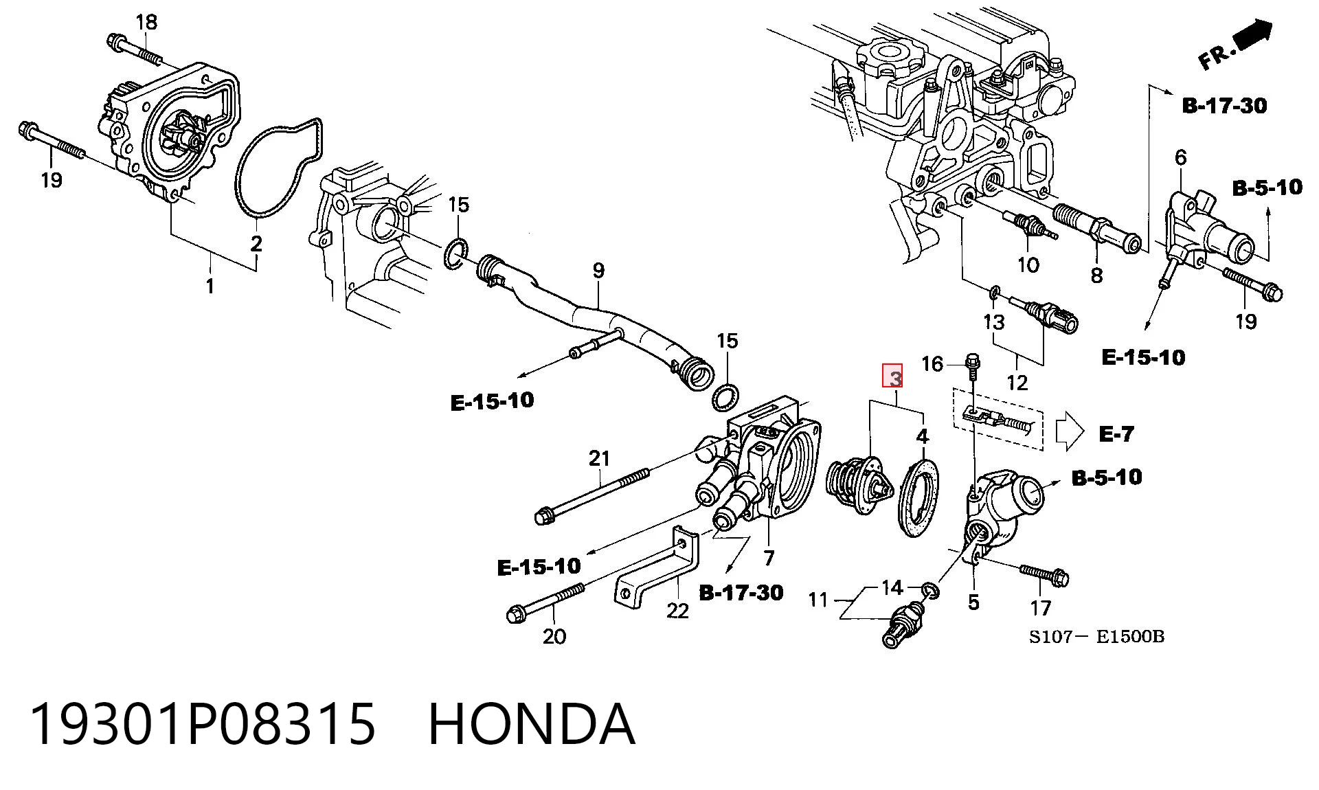 19301P08315 Honda Авто термостат