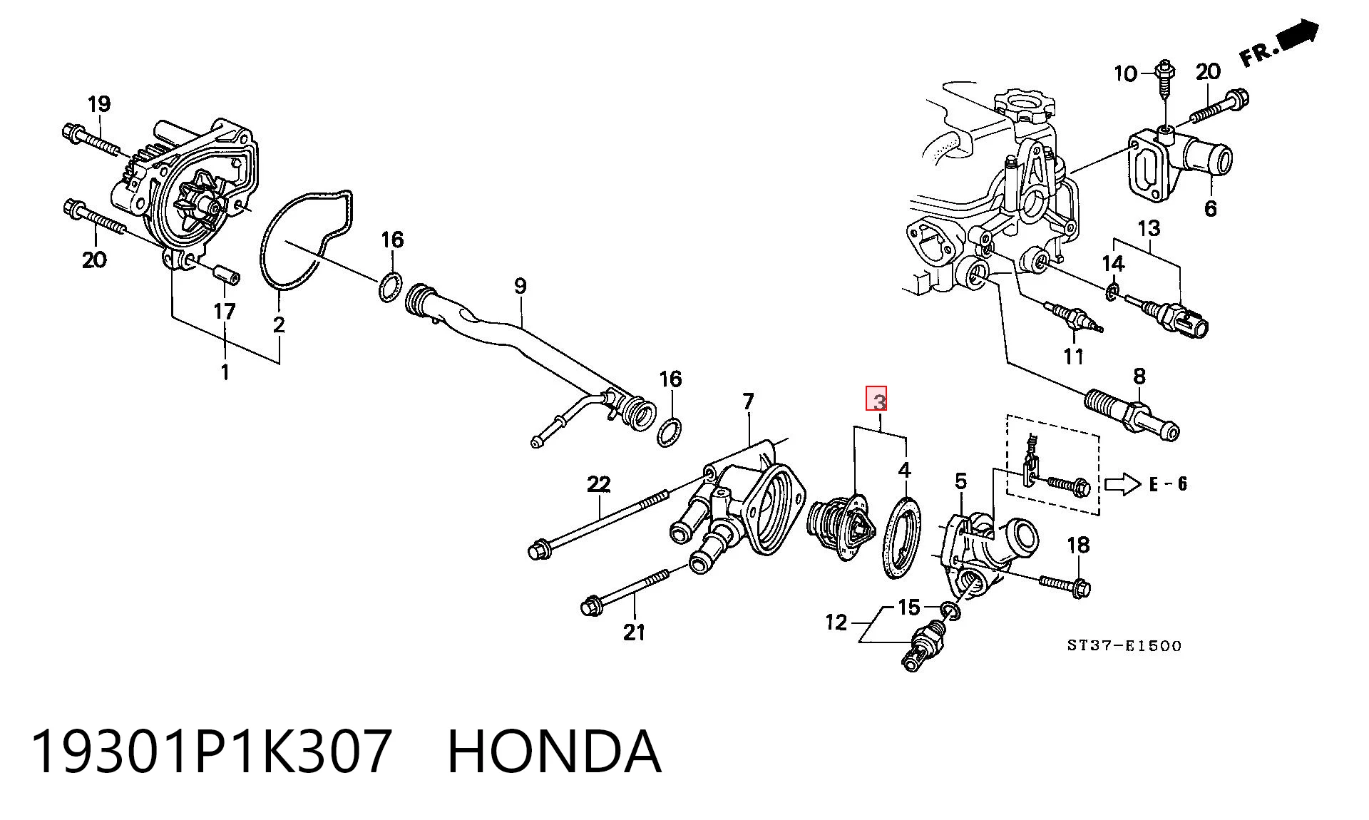 19301P1K307 Honda Авто термостат