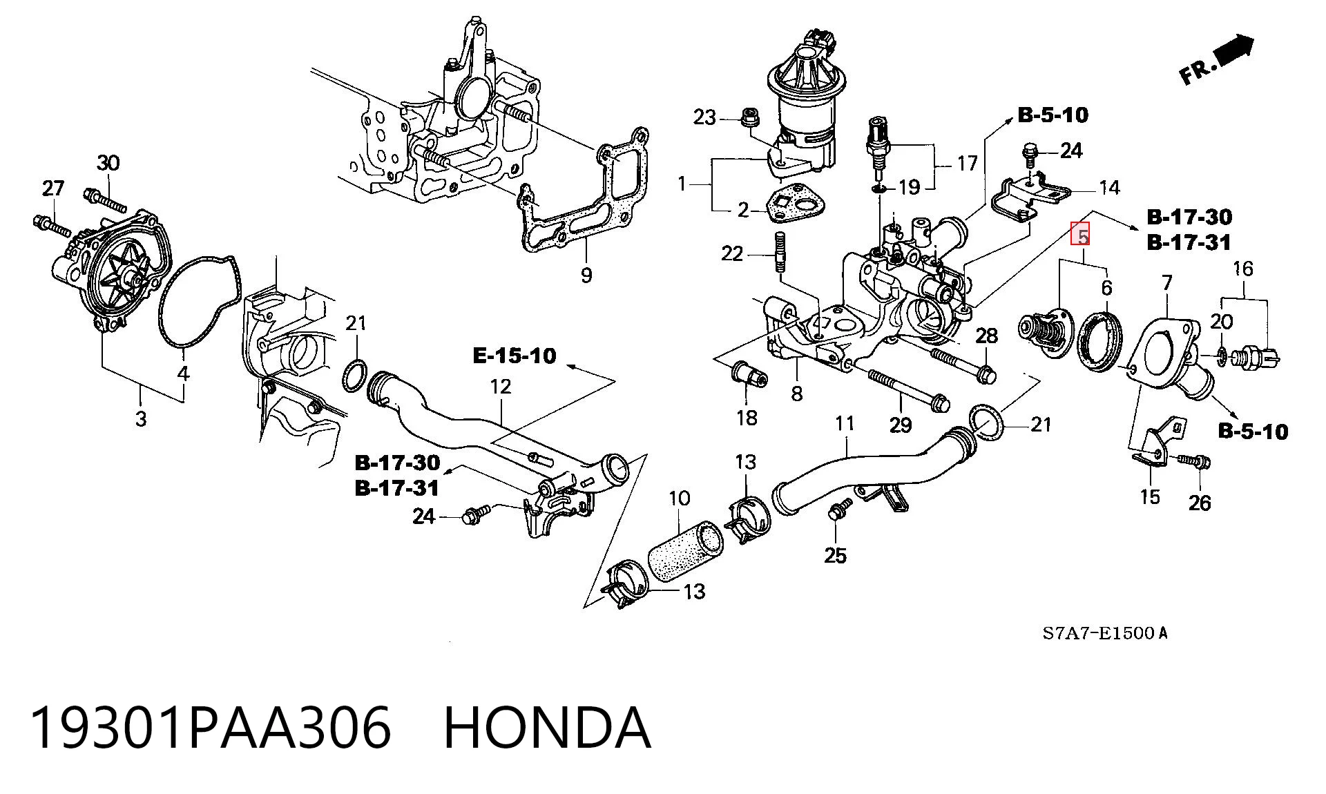 19301PAA306 Honda Авто термостат