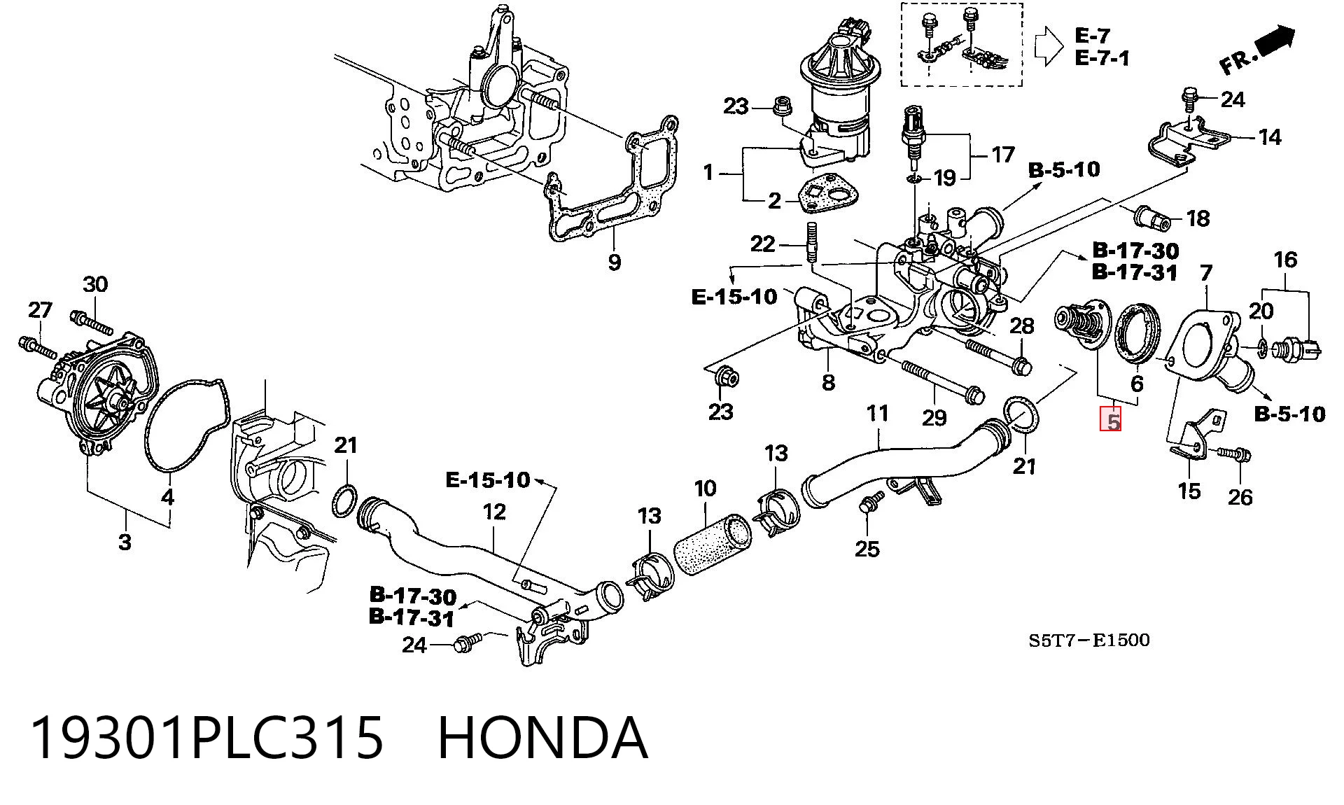 19301PLC315 Honda Авто термостат