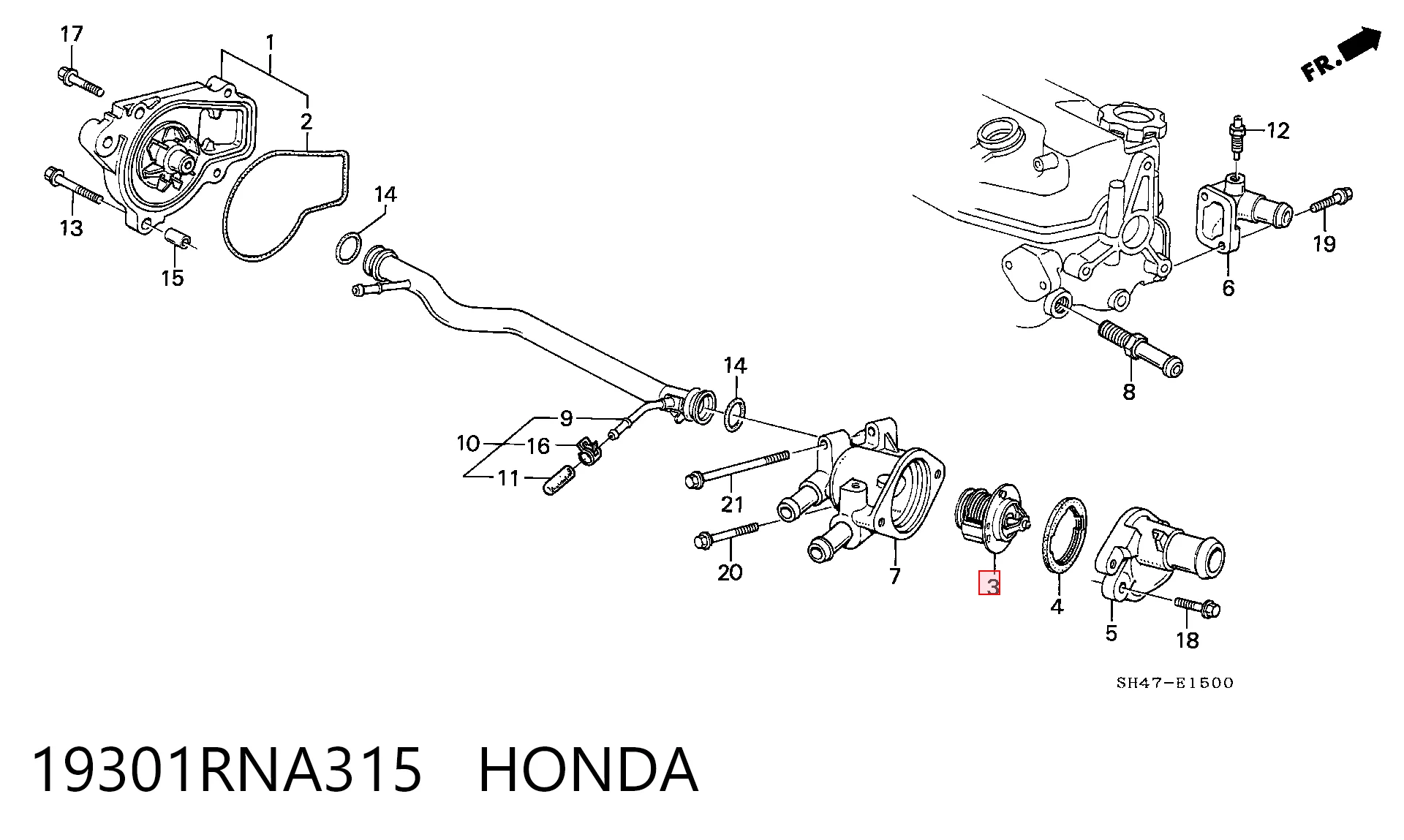 19301RNA315 Honda Авто термостат