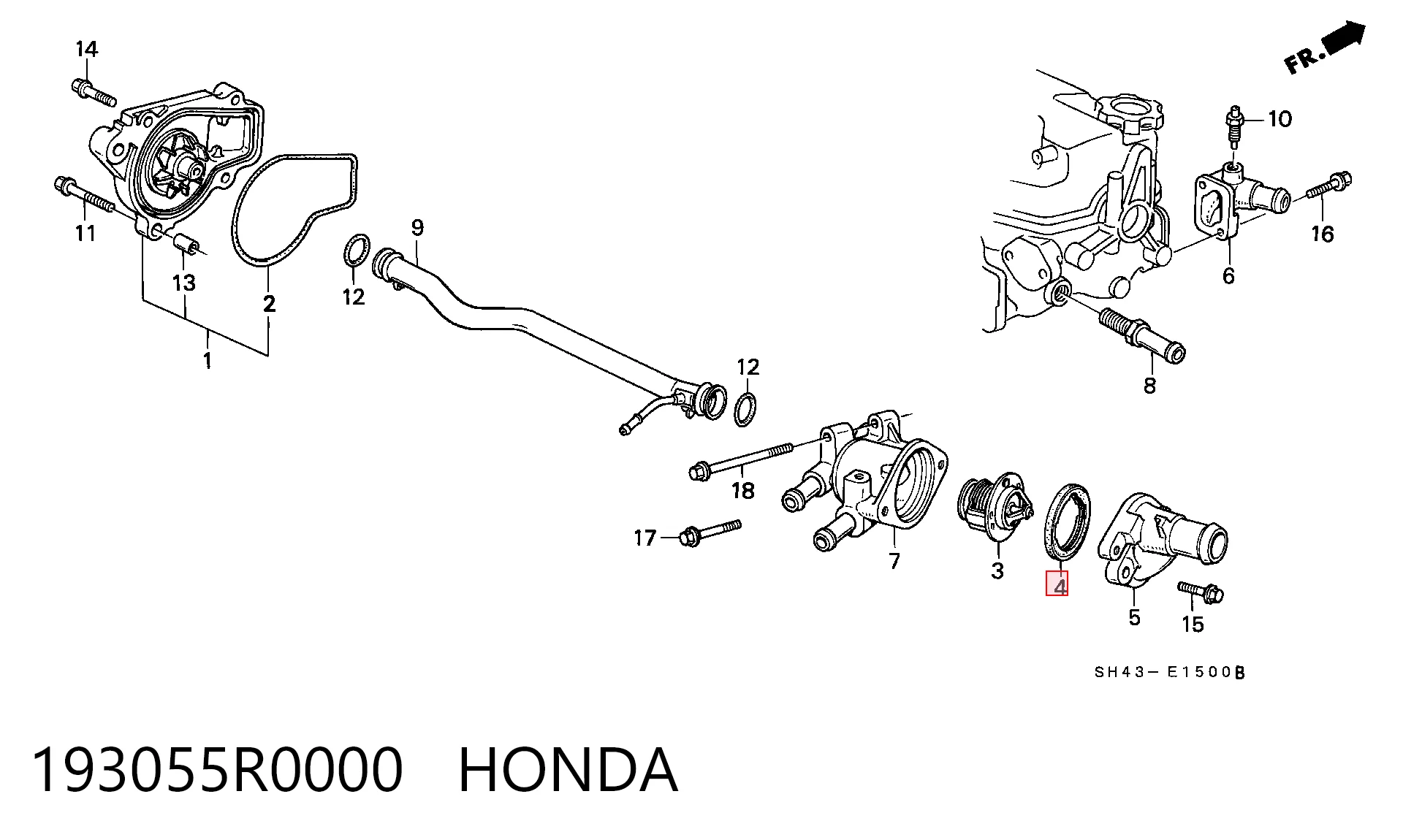 Купити Прокладка термостата Honda Accord V CC7
