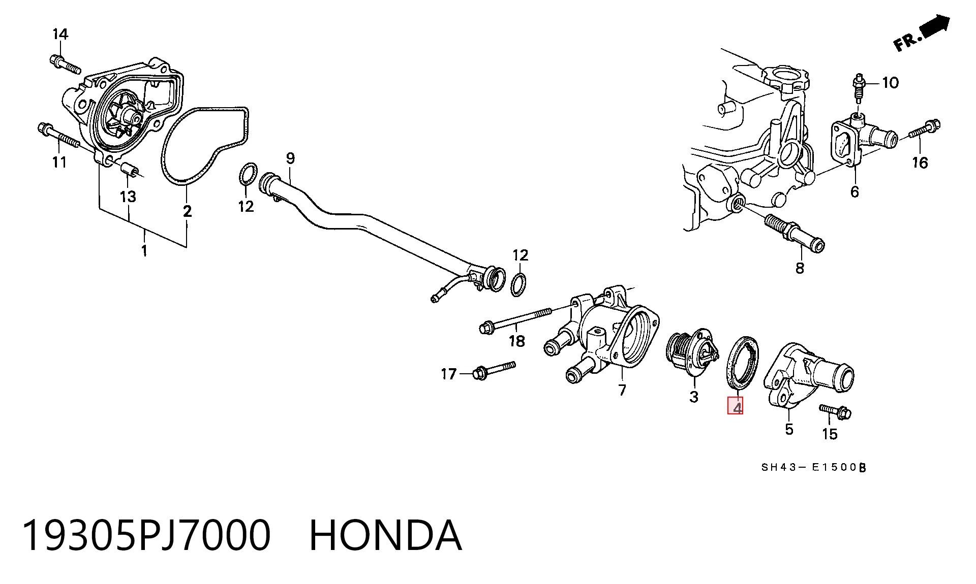 19305PJ7000 Honda Прокладка термостата
