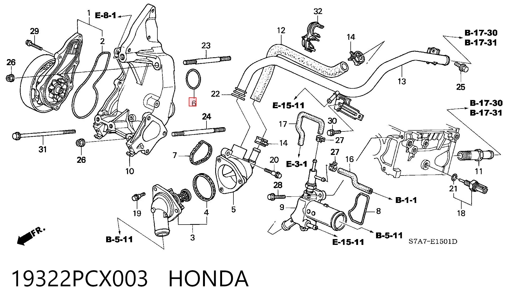 19322PCX003 Honda 
