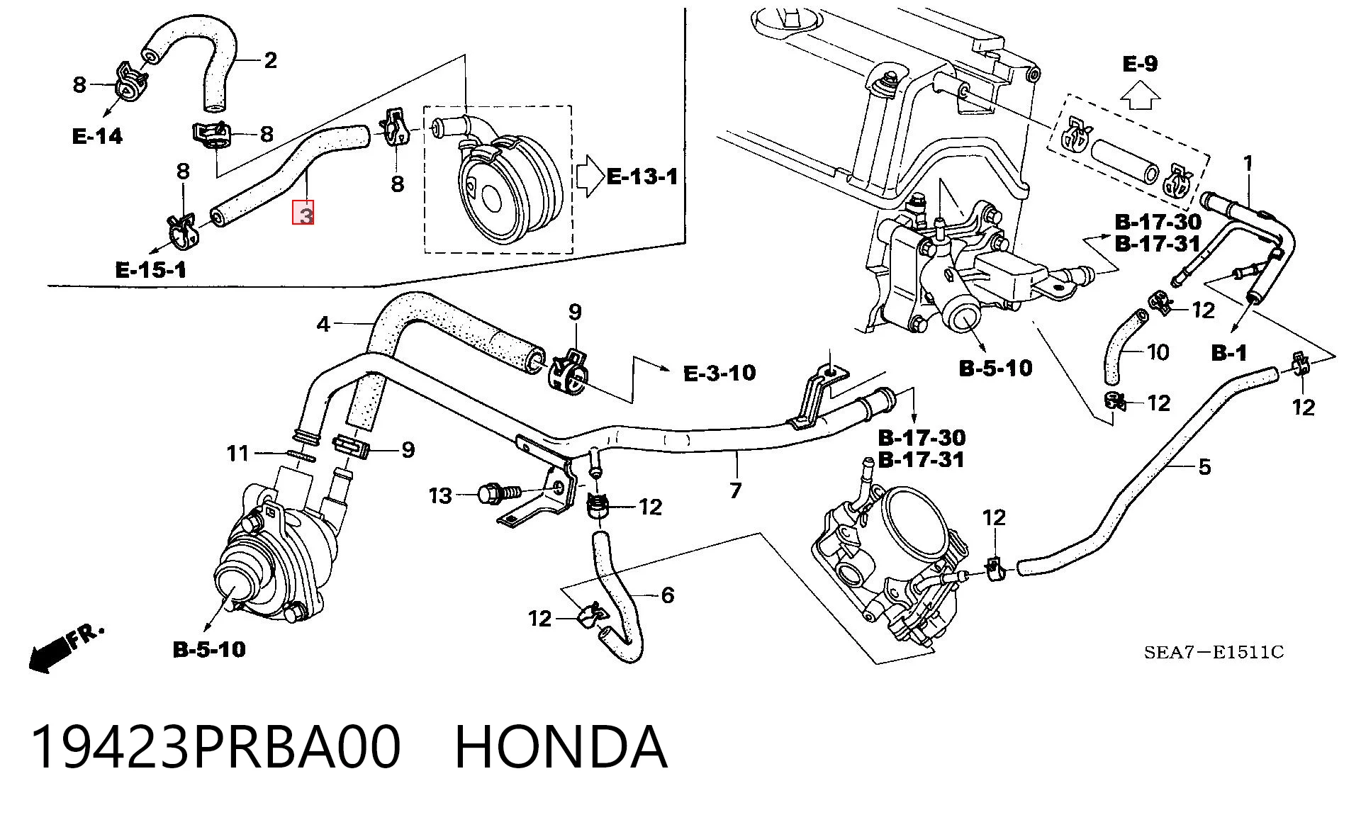 19423PRBA00 Honda Мастилопроводи