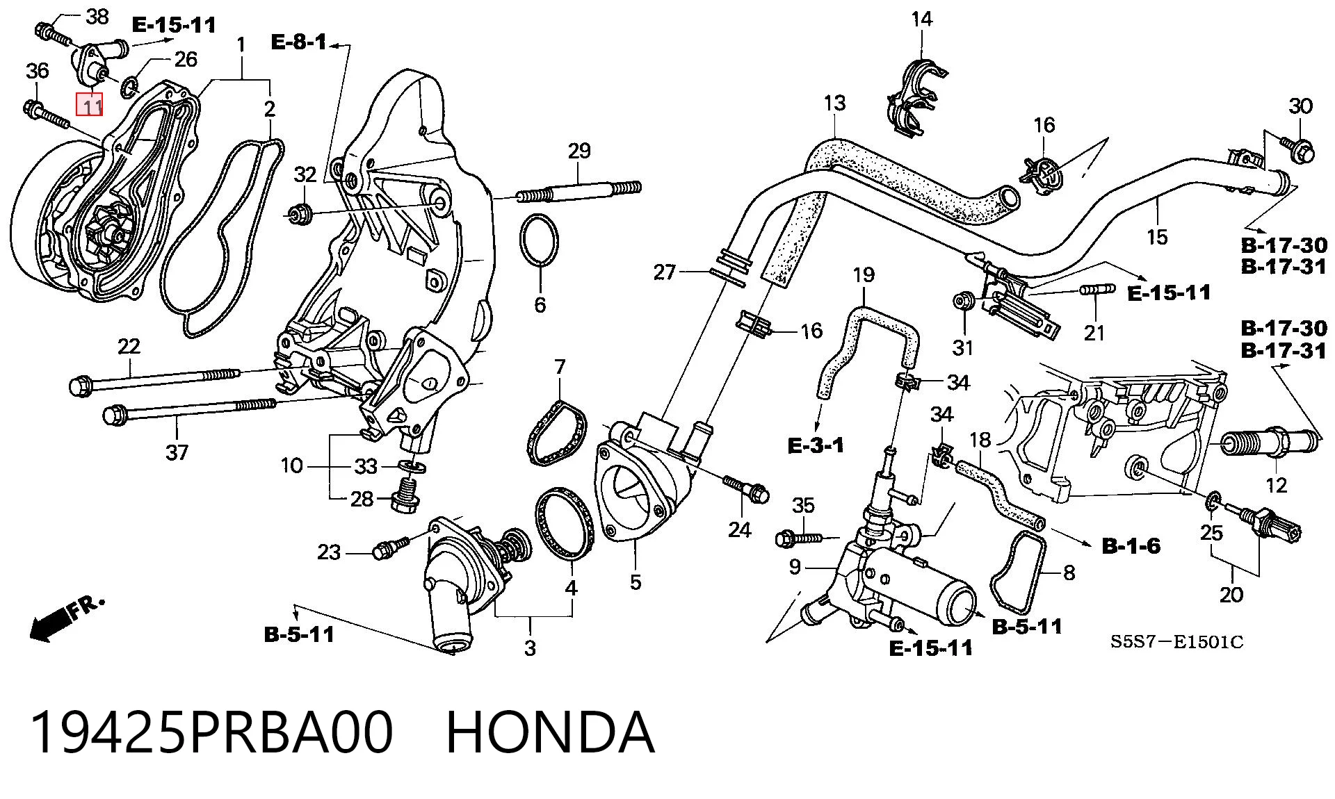 19425PRBA00 Honda 