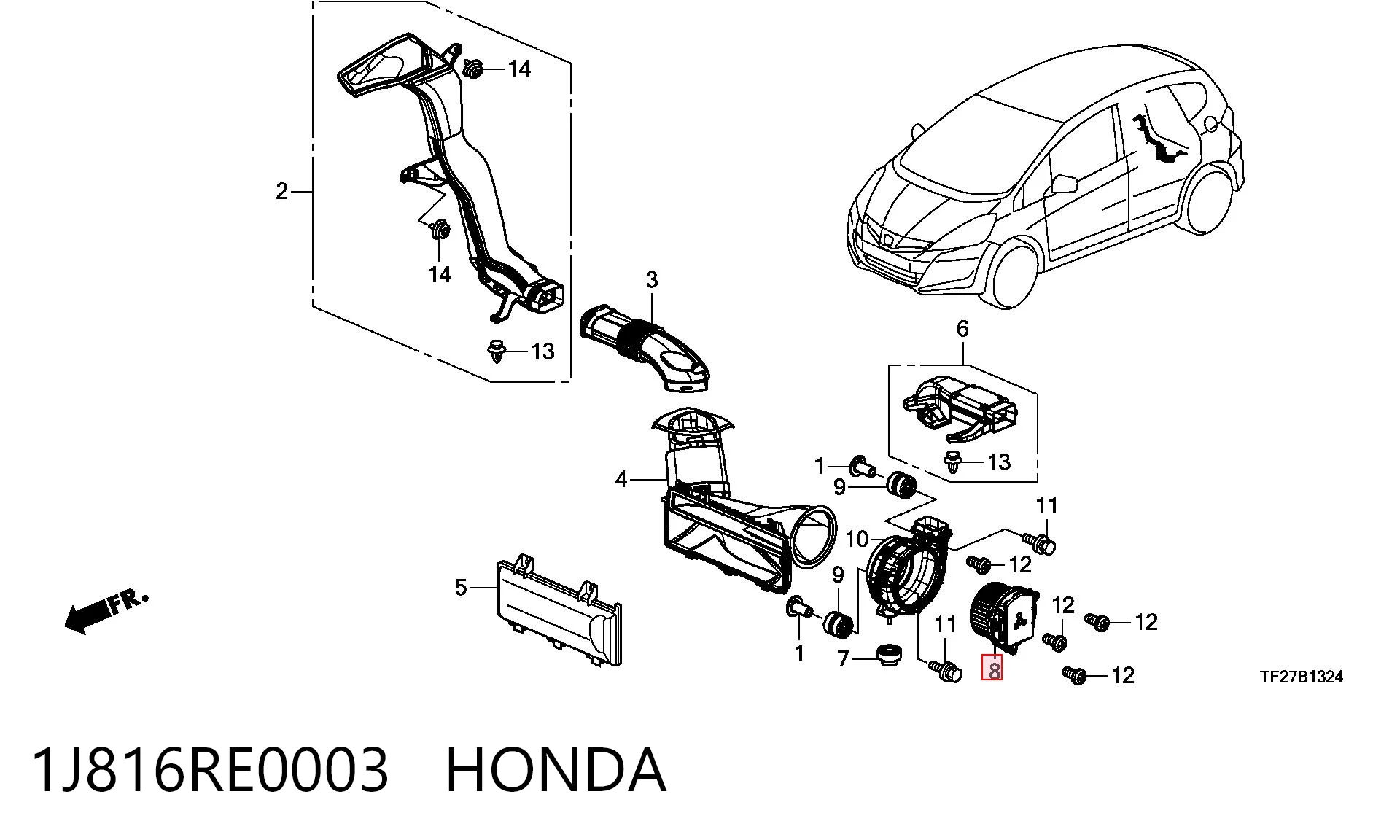 1J816RE0003 Honda 