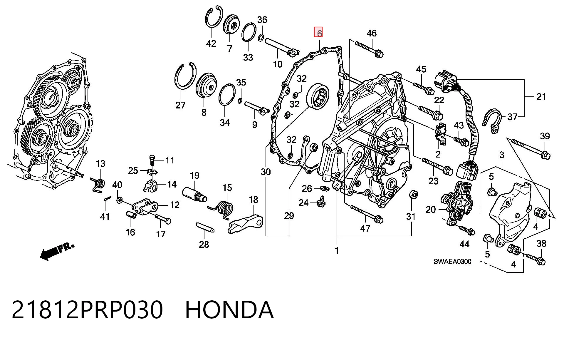 21812PRP030 Honda Прокладка кришки коробки передач