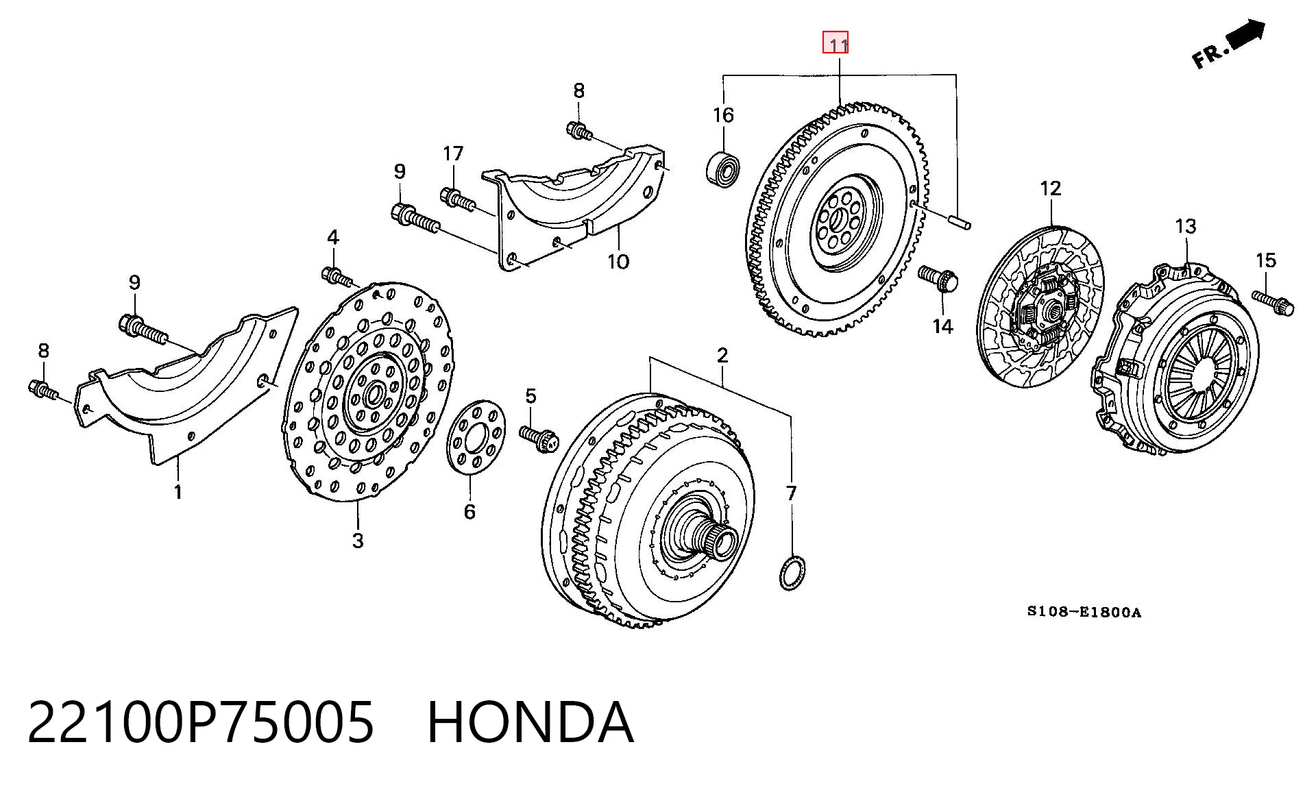 22100P75005 Honda Демпферний маховик