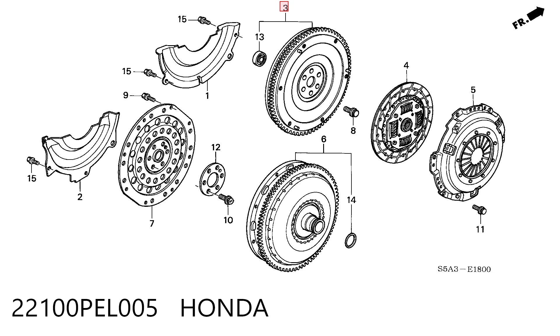 22100PEL005 Honda Демпферний маховик