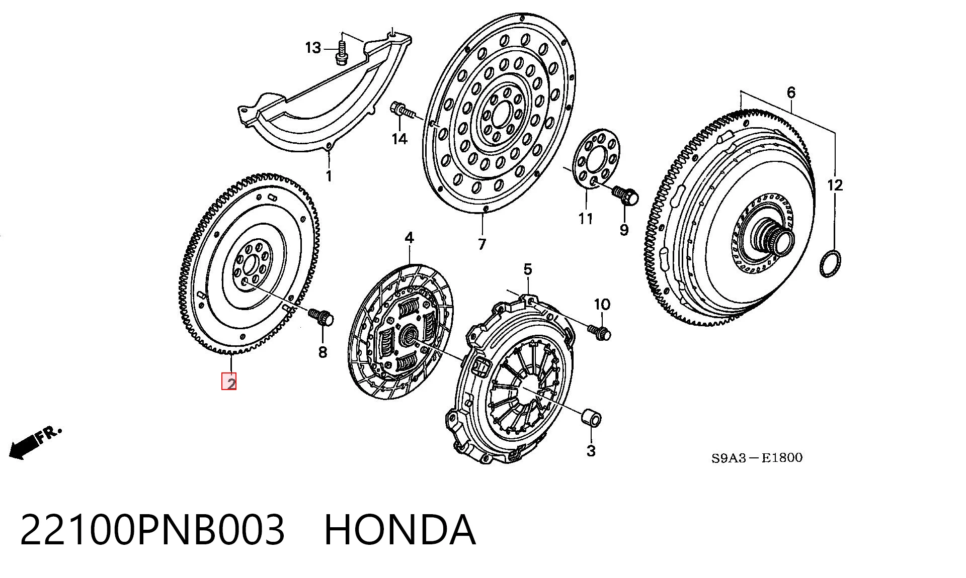 22100PNB003 Honda Демпферний маховик