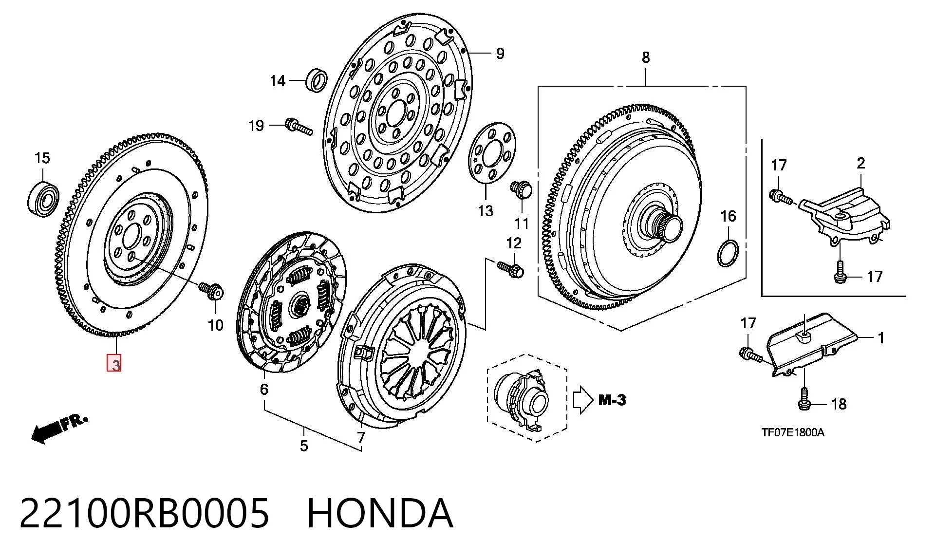 22100RB0005 Honda Демпферний маховик