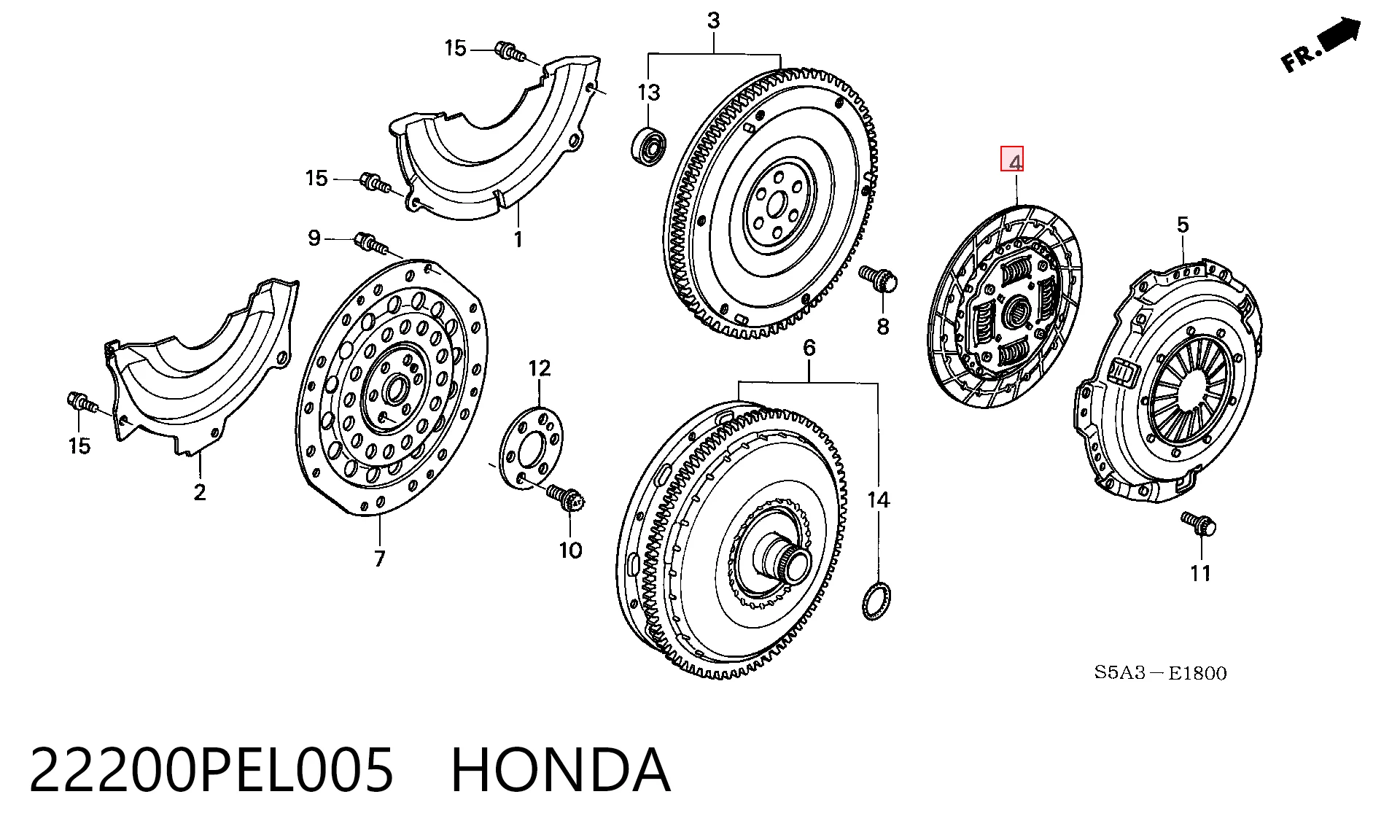 22200PEL005 Honda Диск зчеплення