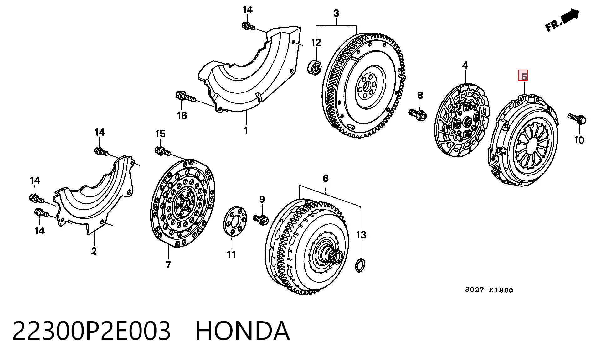 22300P2E003 Honda Натискний диск зчеплення