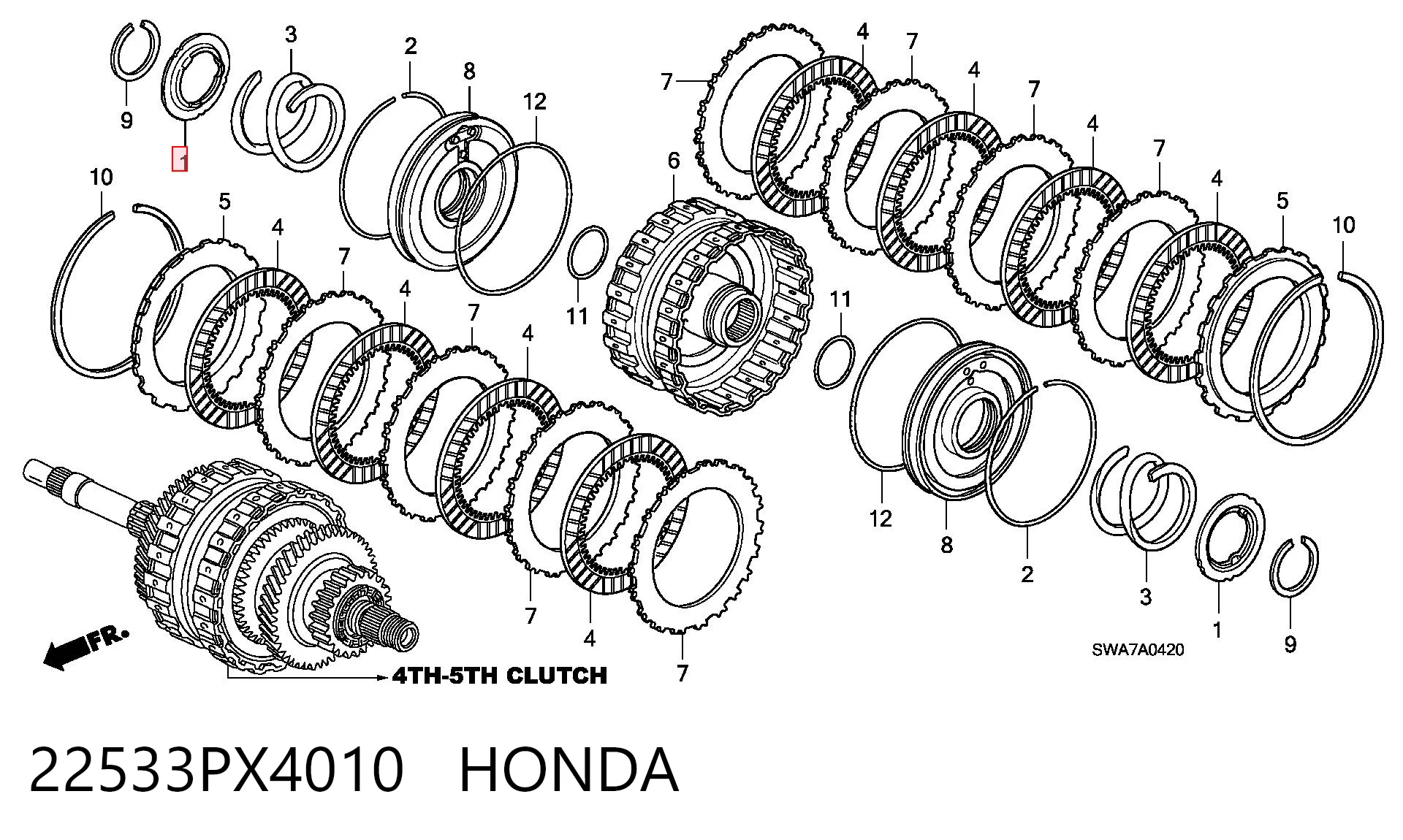 22533PX4010 Honda 