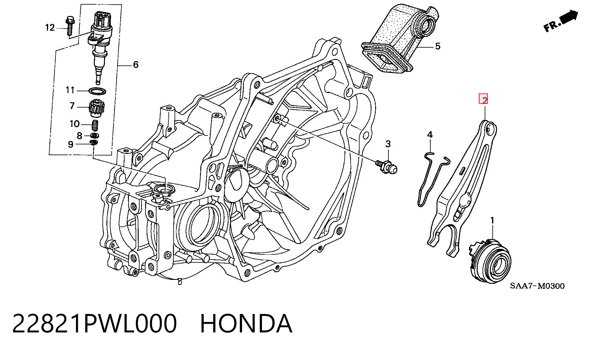 22821PWL000 Honda Вилка зчеплення