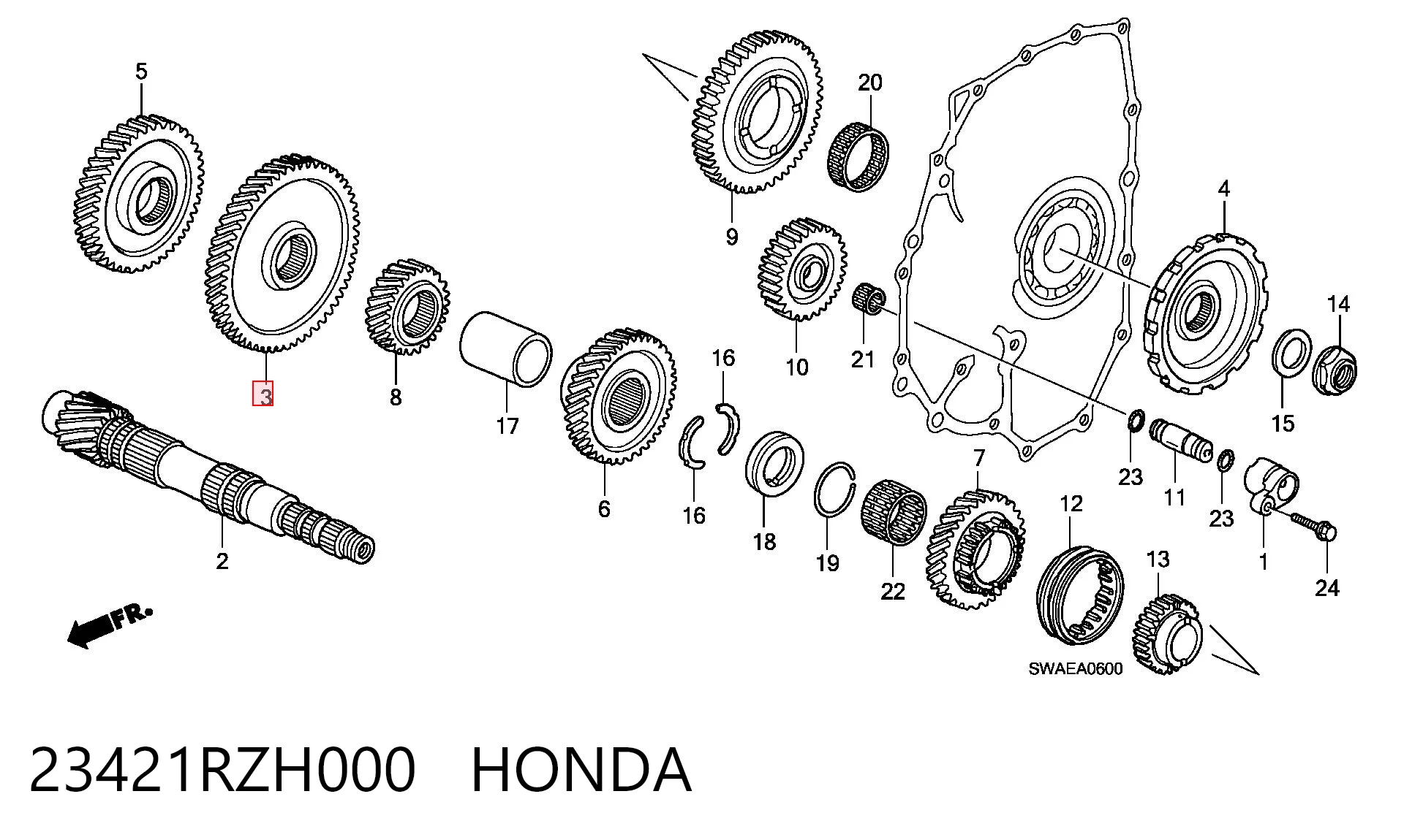 23421RZH000 Honda 